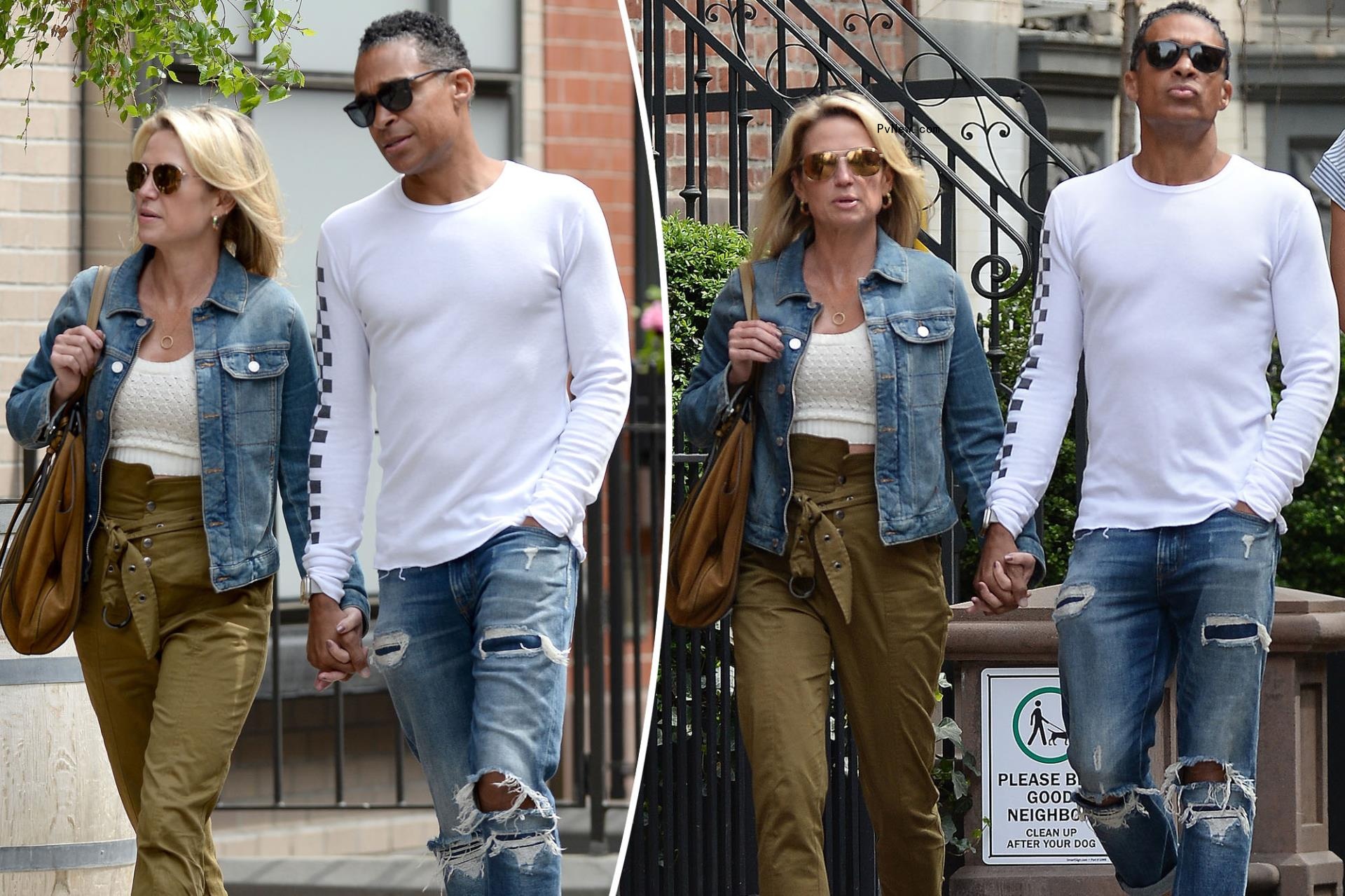 Amy Robach and T.J. Holmes still going strong, hold hands during NYC stroll