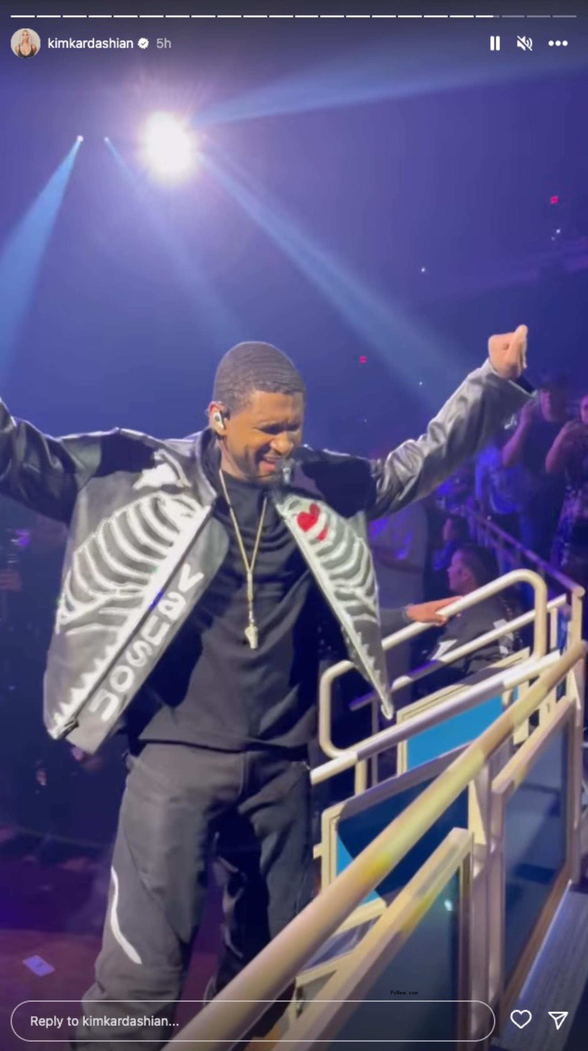 Usher performing in Las Vegas