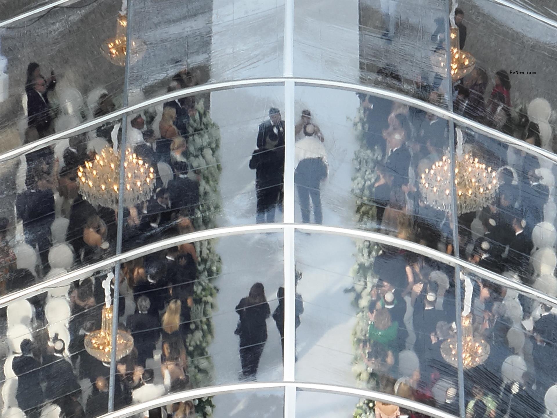 Aerial shot of Sofia Richie's wedding ceremony.