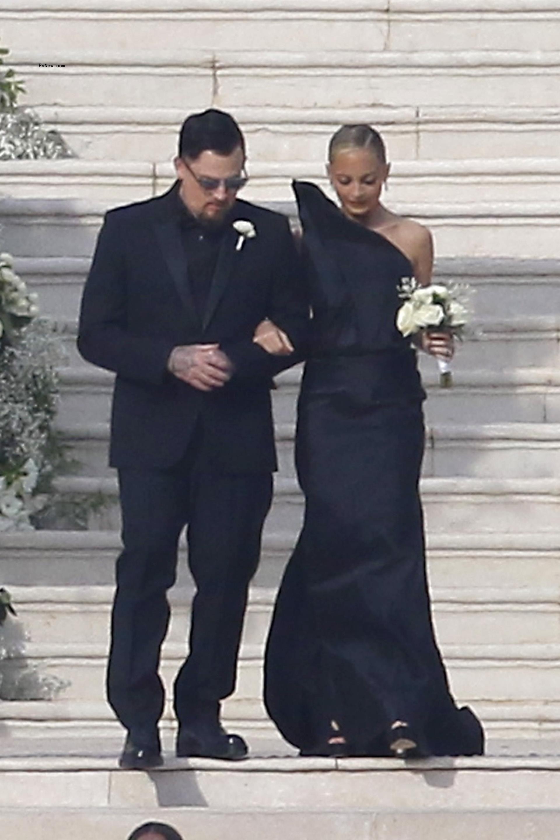 Nicole Richie and Joel Madden on Sofia Richie's wedding day.