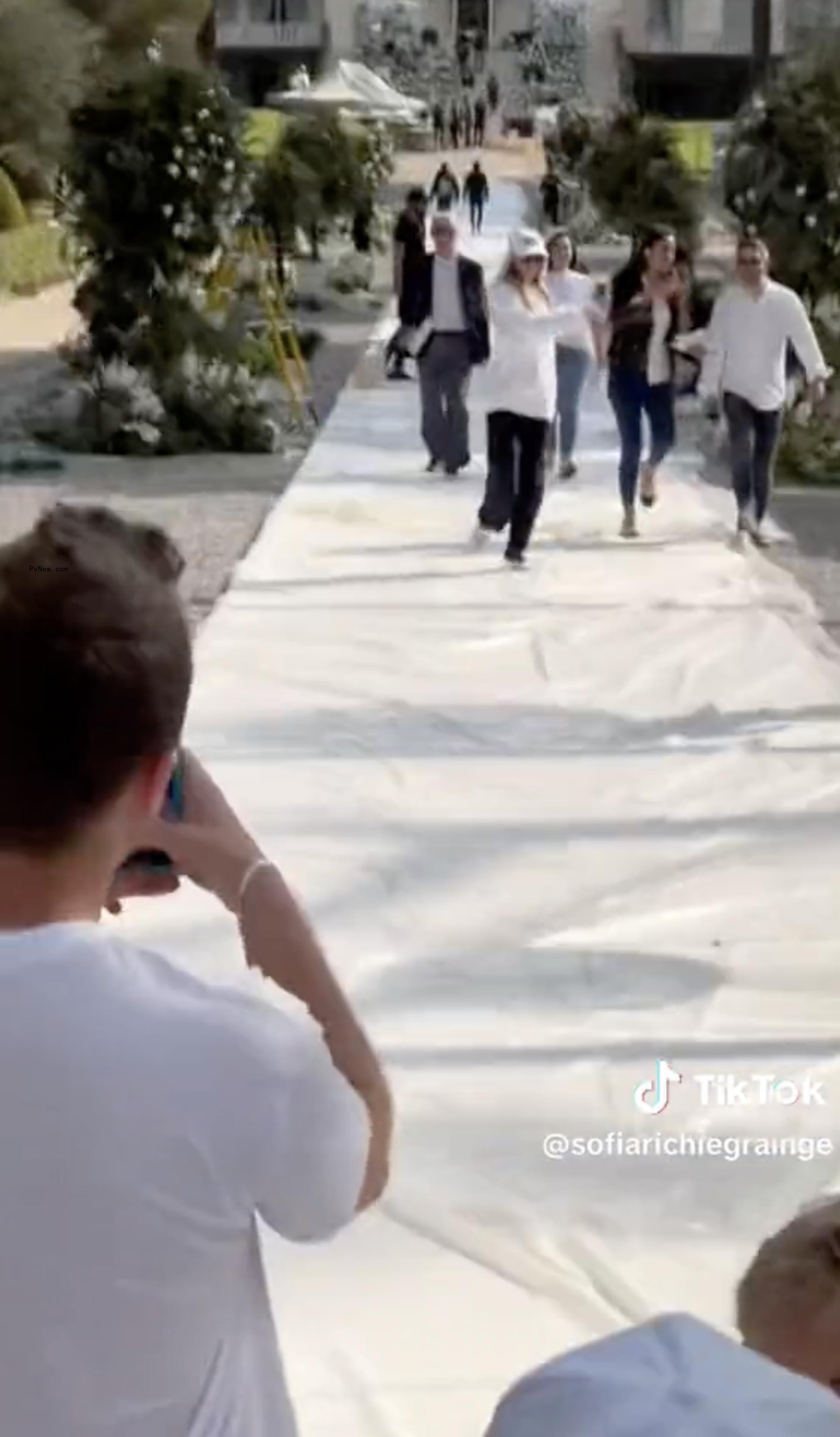 Sofia Richie walking down the aisle. 