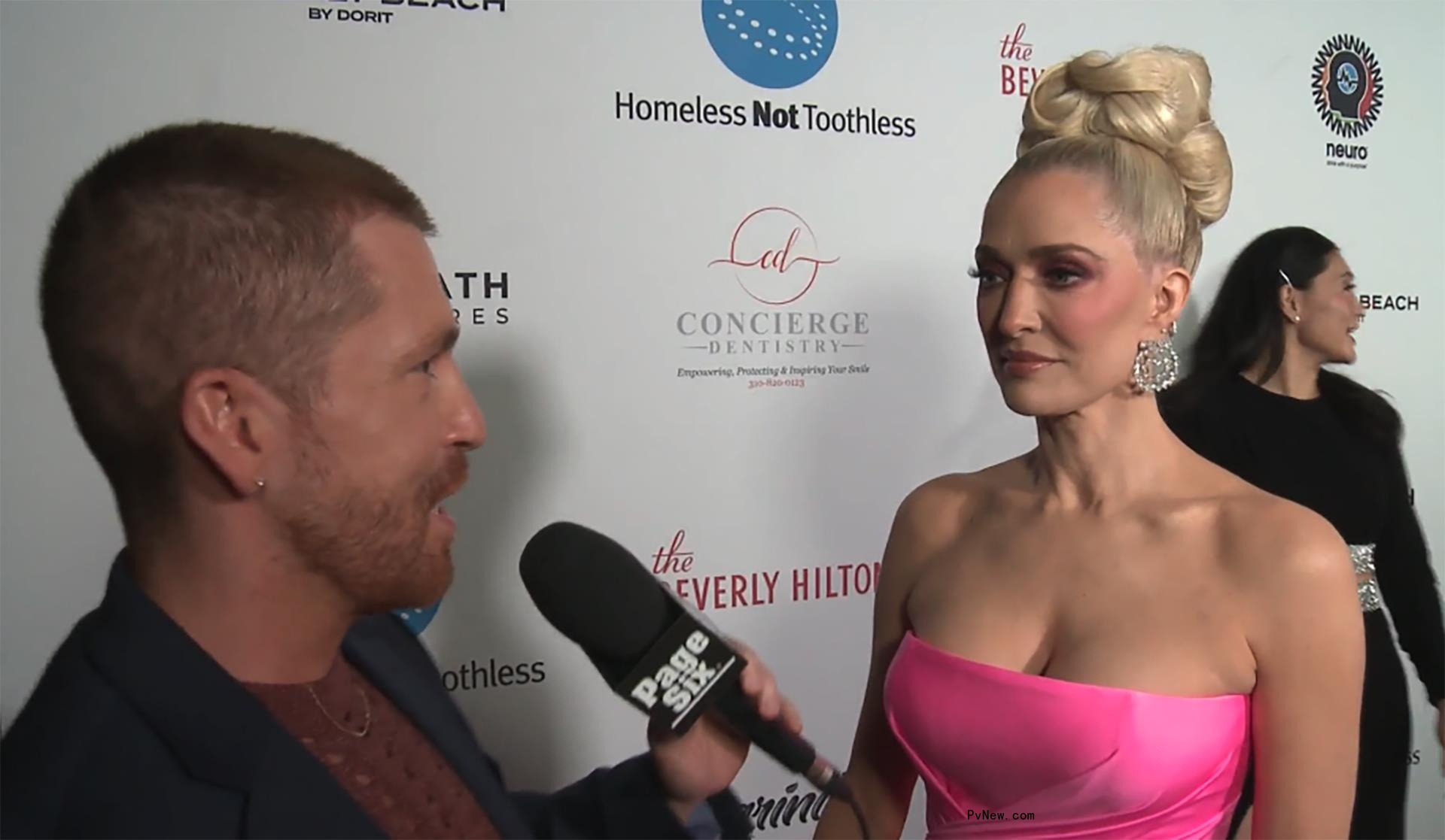Erika Jayne speaking to Pvnew at the Homeless Not Toothless charity gala