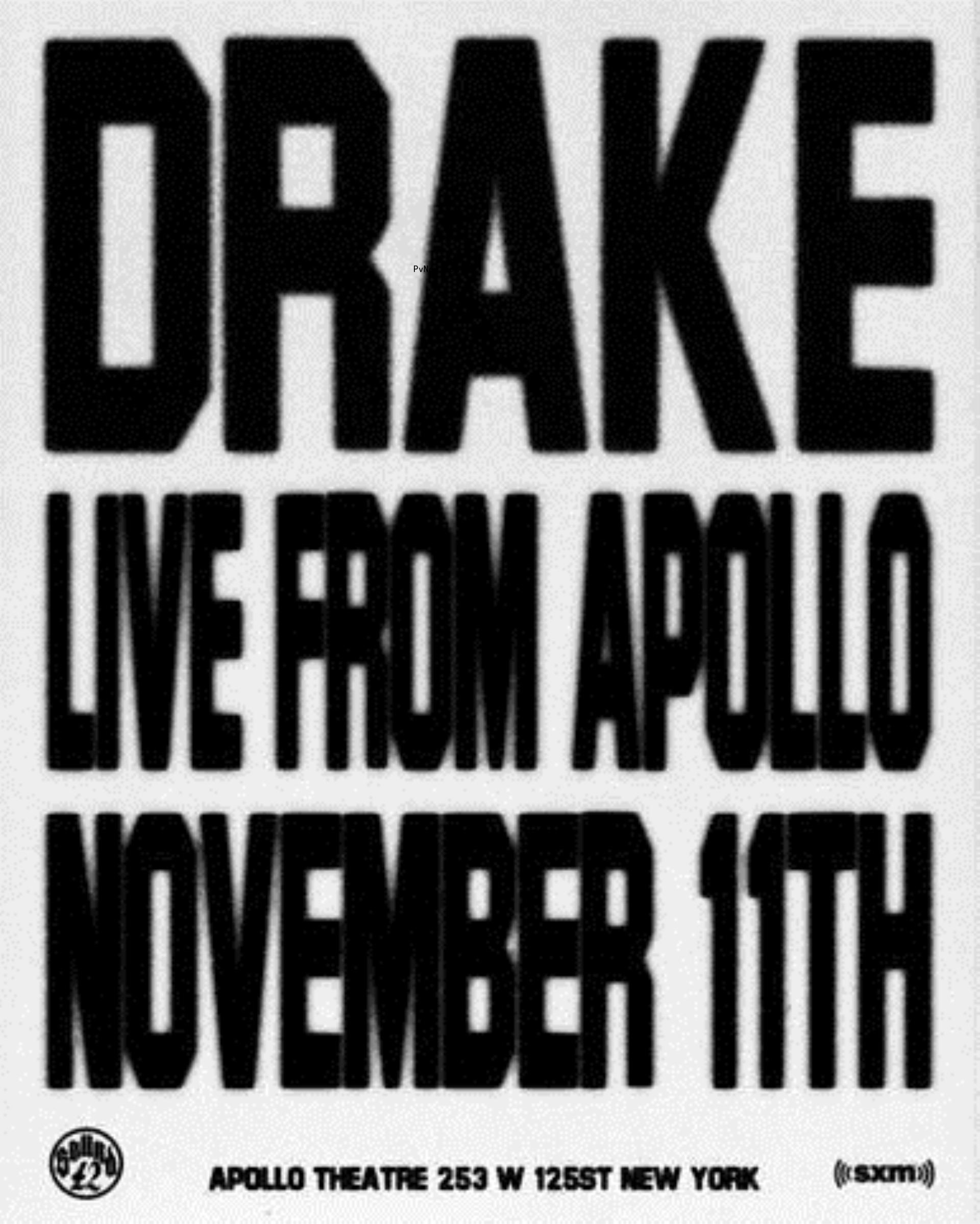 Drake to Play Harlem’s Apollo Theater for Special SiriusXM Concert