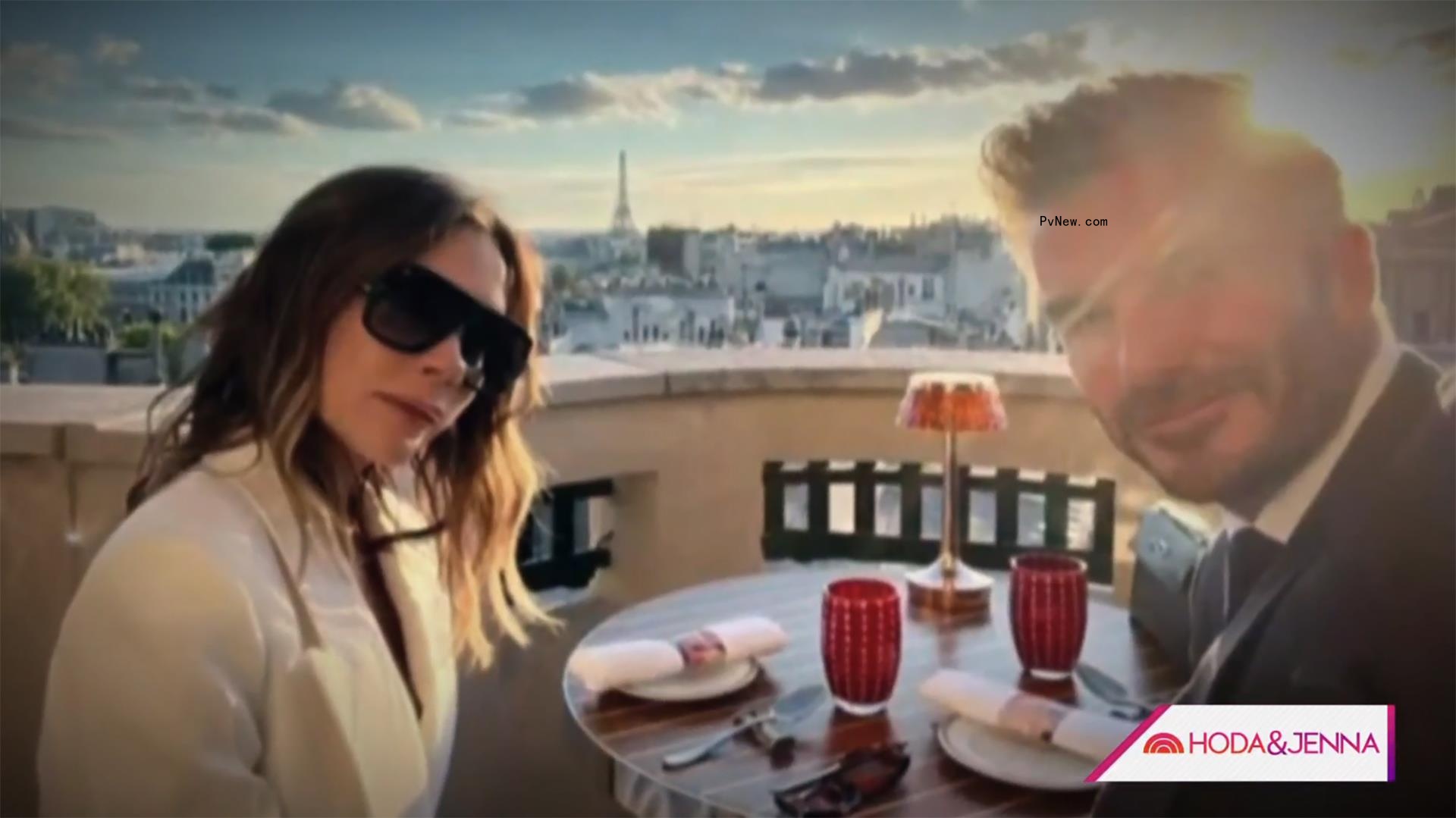 A selfie of Victoria and David Beckham