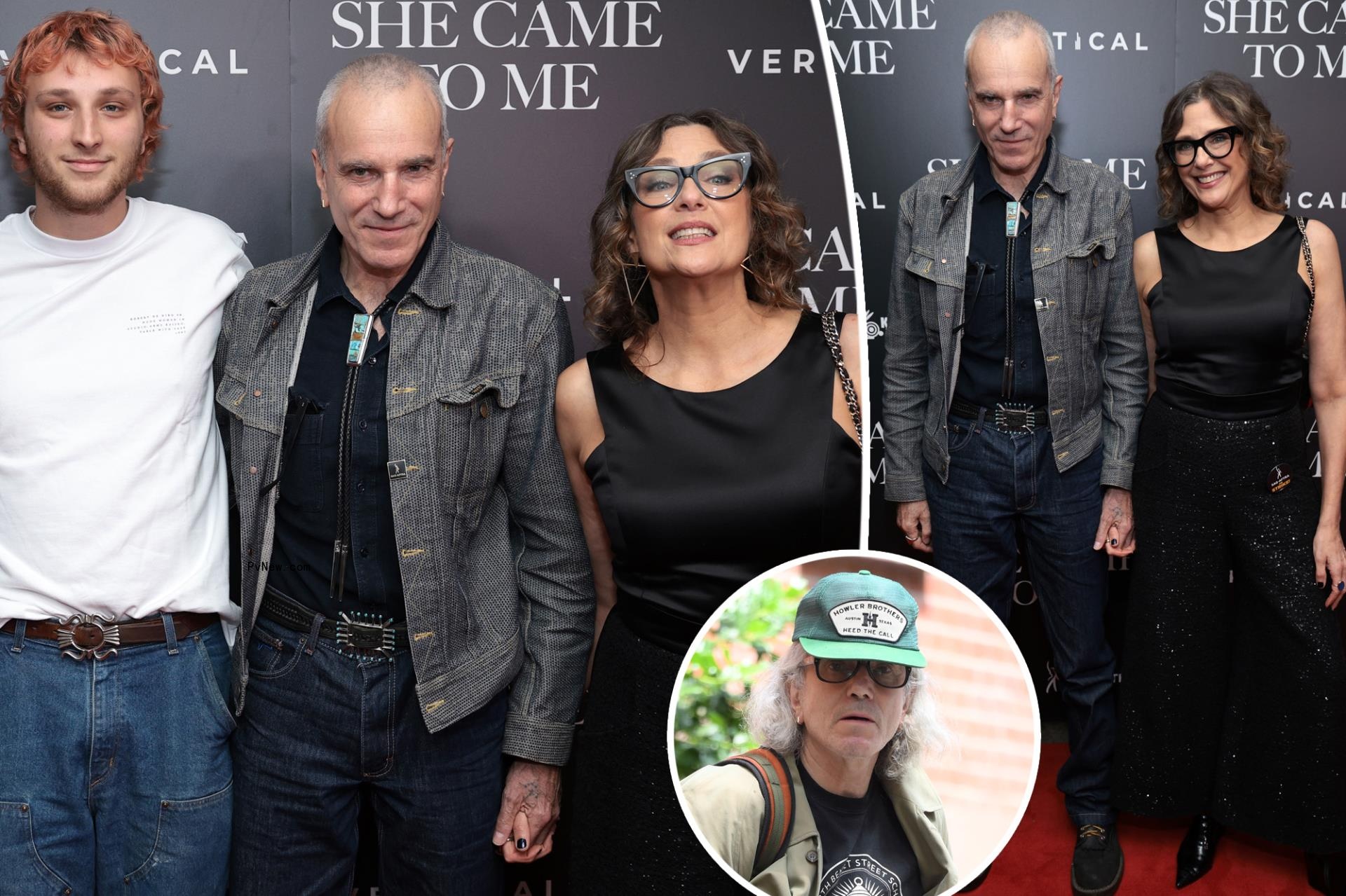 Clean-shaven Daniel Day-Lewis makes rare appearance with wife Rebecca Miller and son Ronan