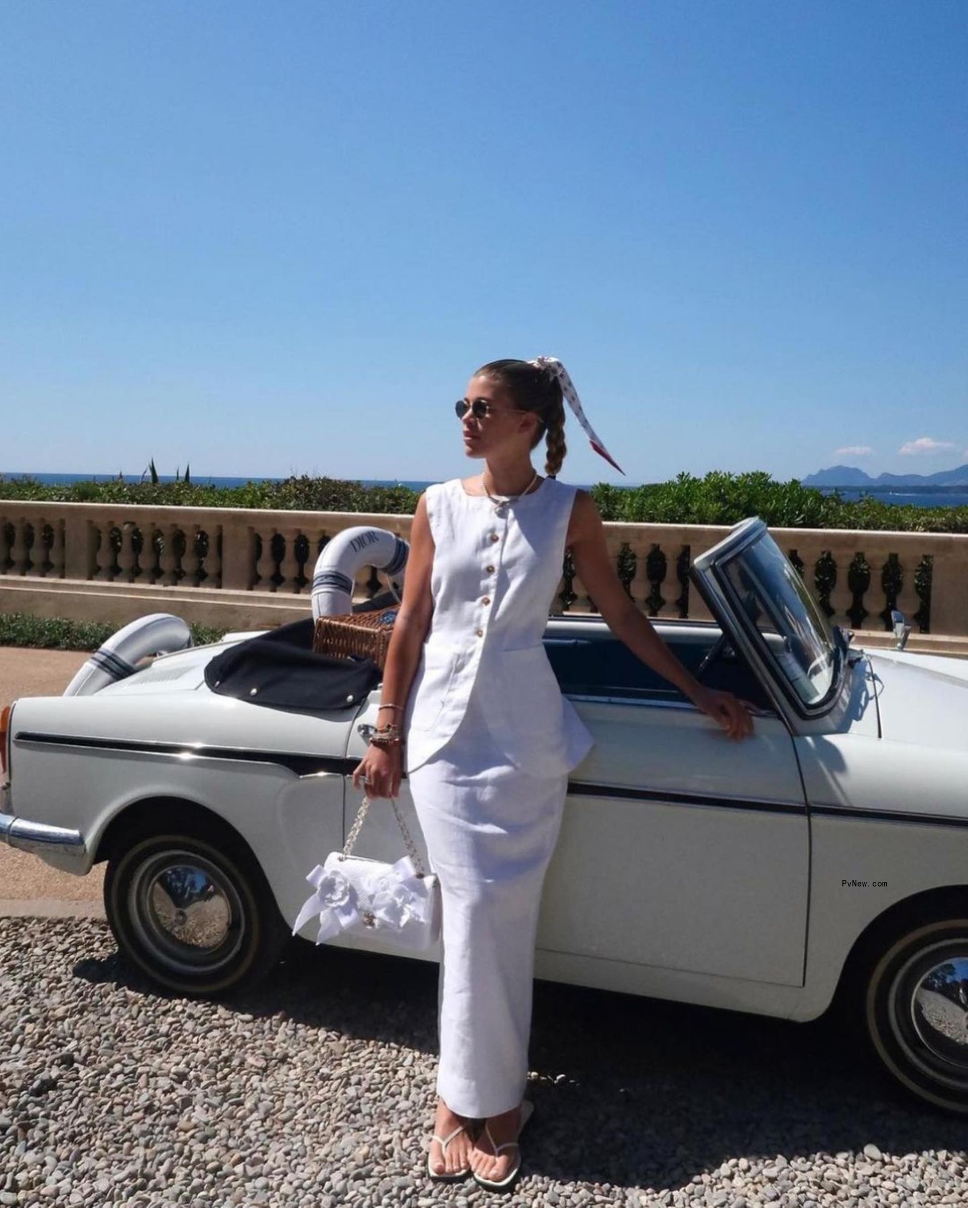 Sofia Richie wearing white