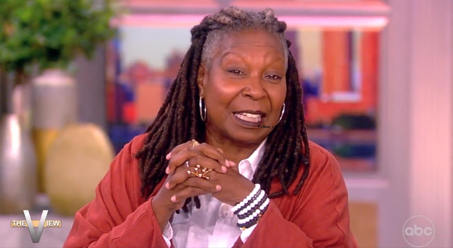 Whoopi Goldberg talking on 