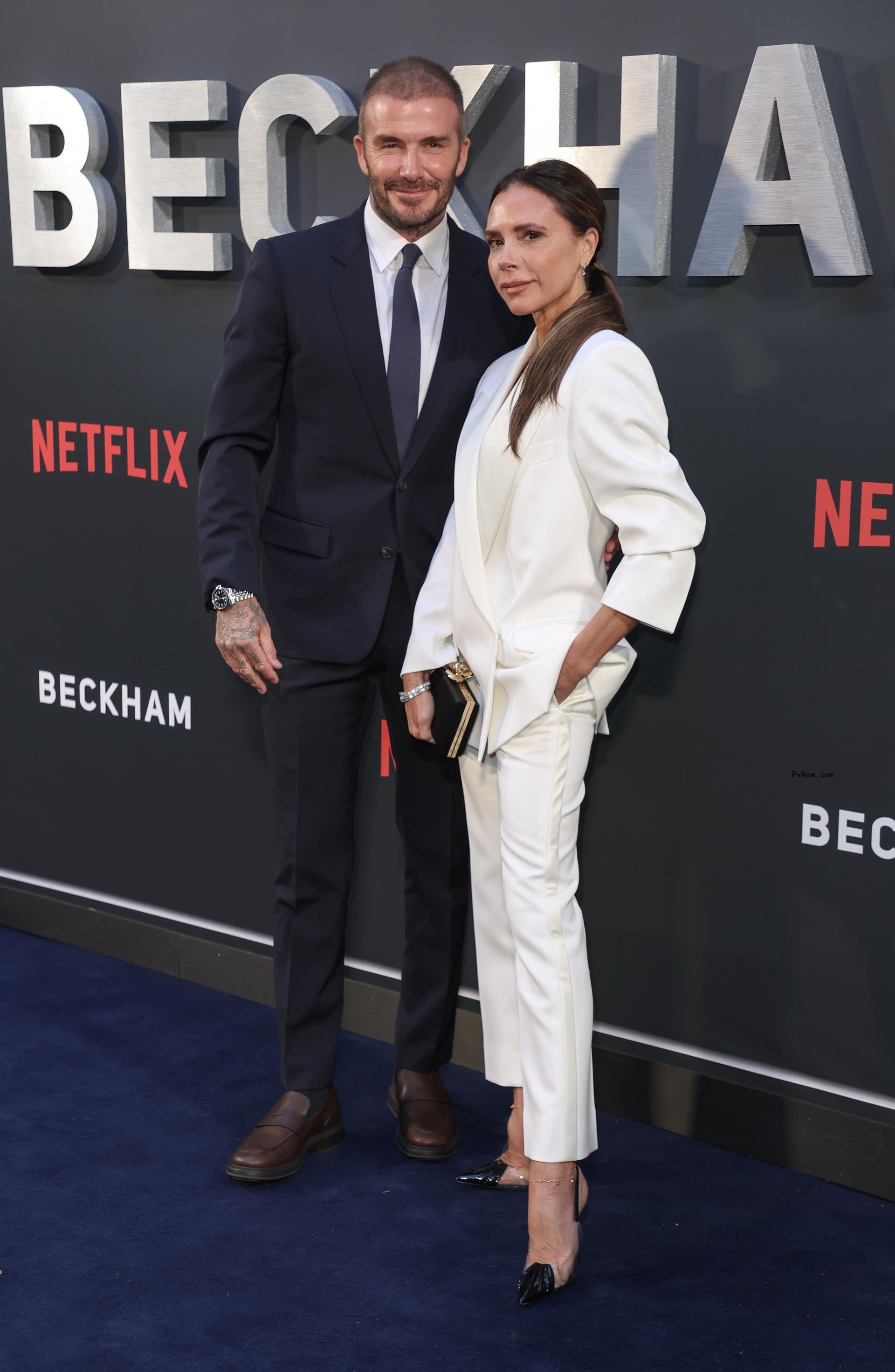 David and Victoria Beckham at the UK premiere of 