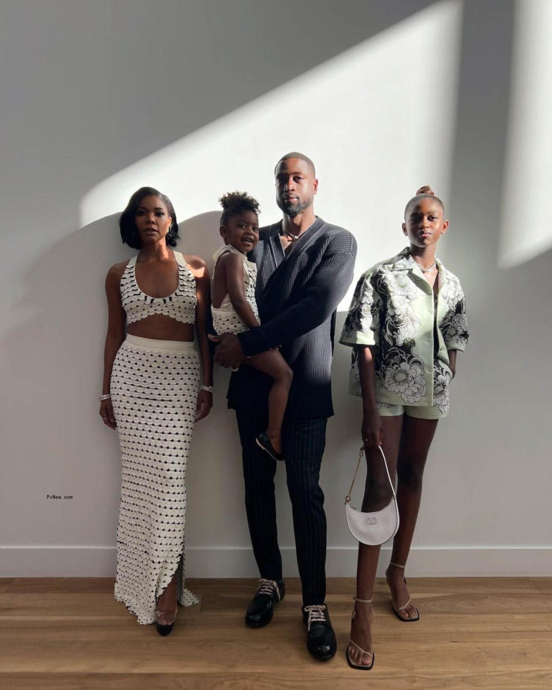 Dwyane Wade and his family.