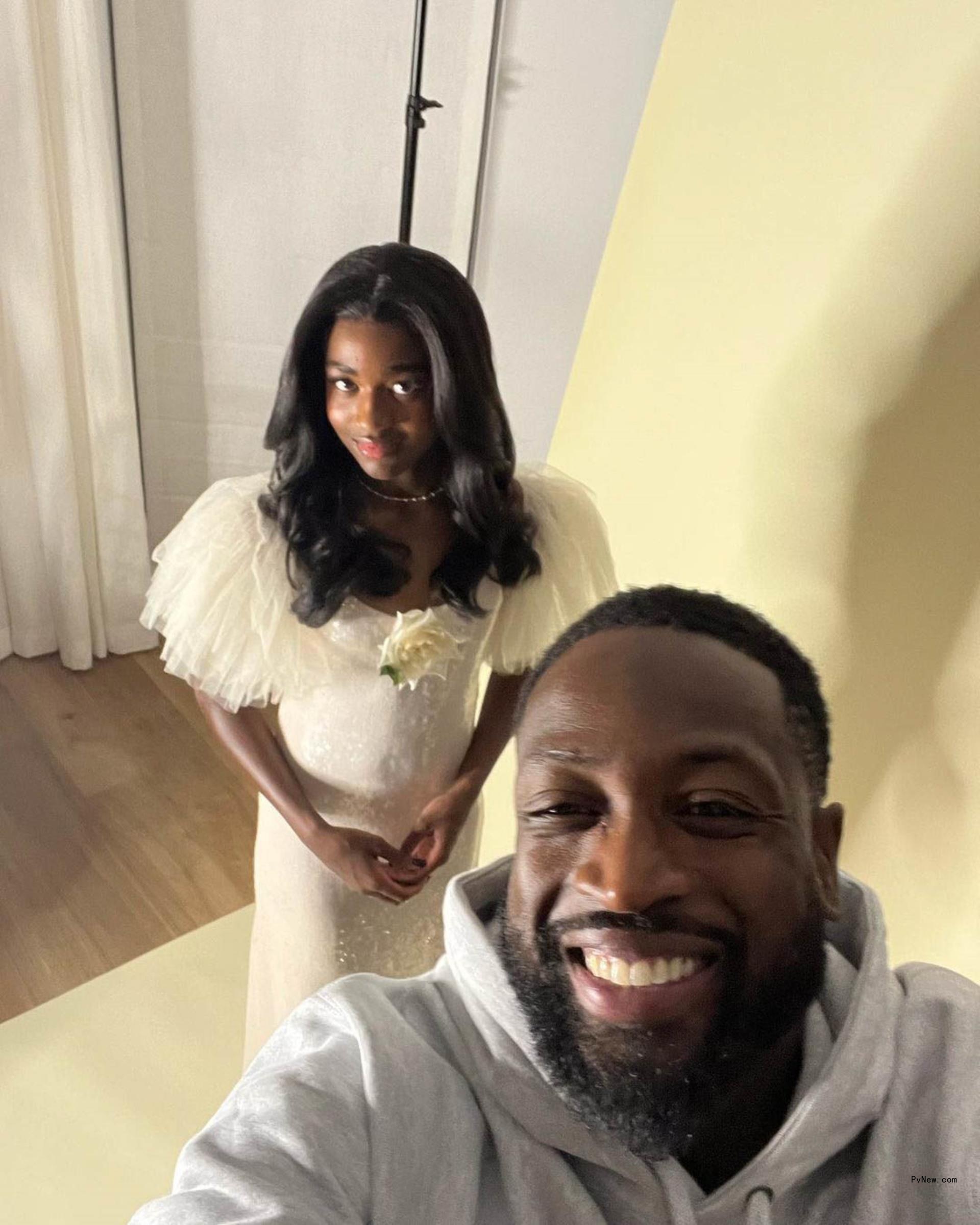 Dwyane Wade and his daughter, Zaya Wade.