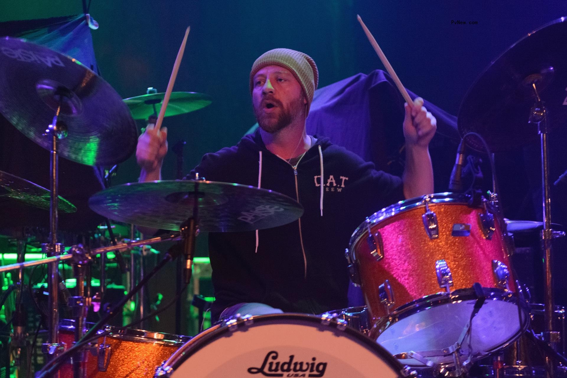 Jess Margera playing the drums.