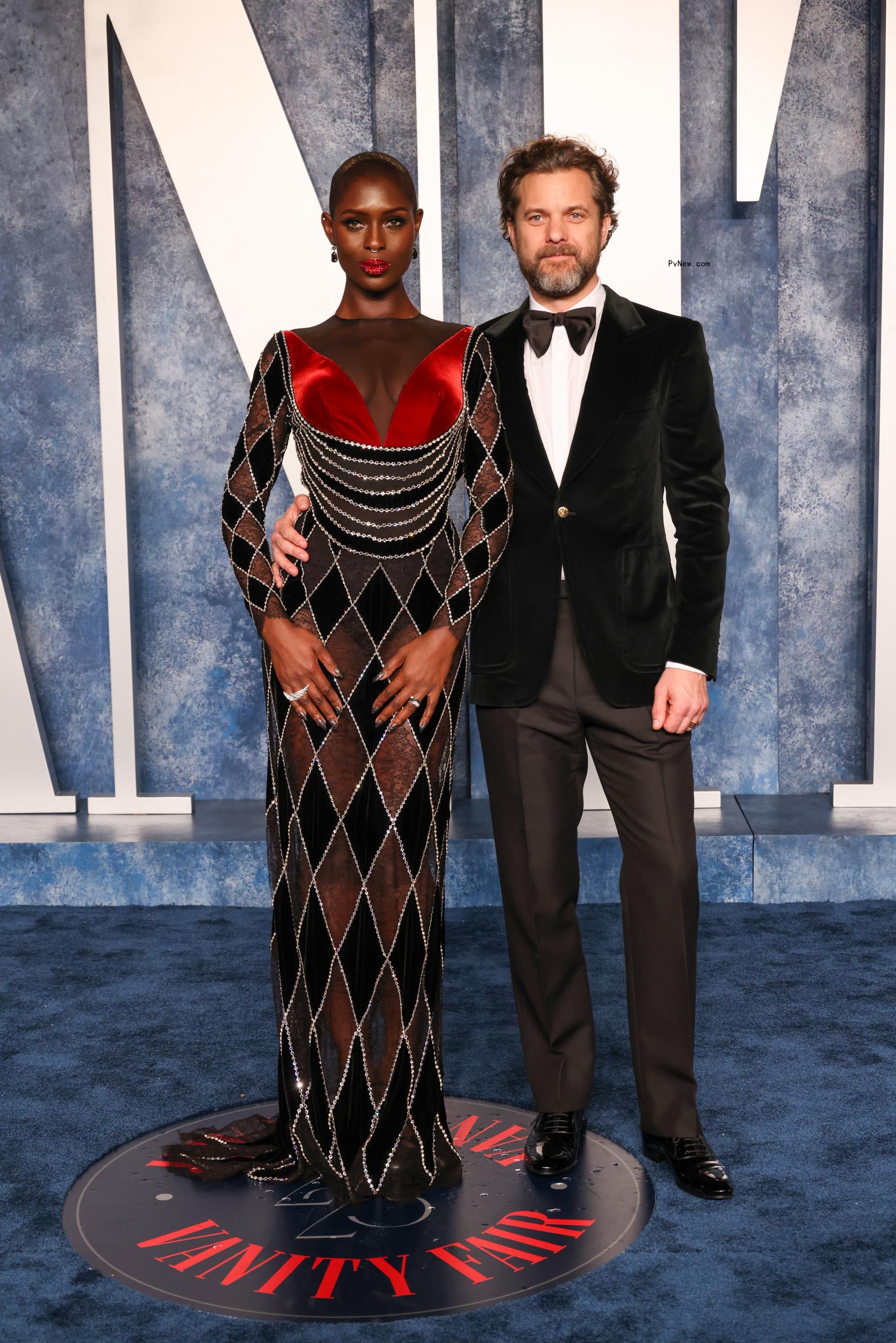 Jodie Turner-Smith and Joshua Jackson at the 2023 Vanity Fair Oscar Party.