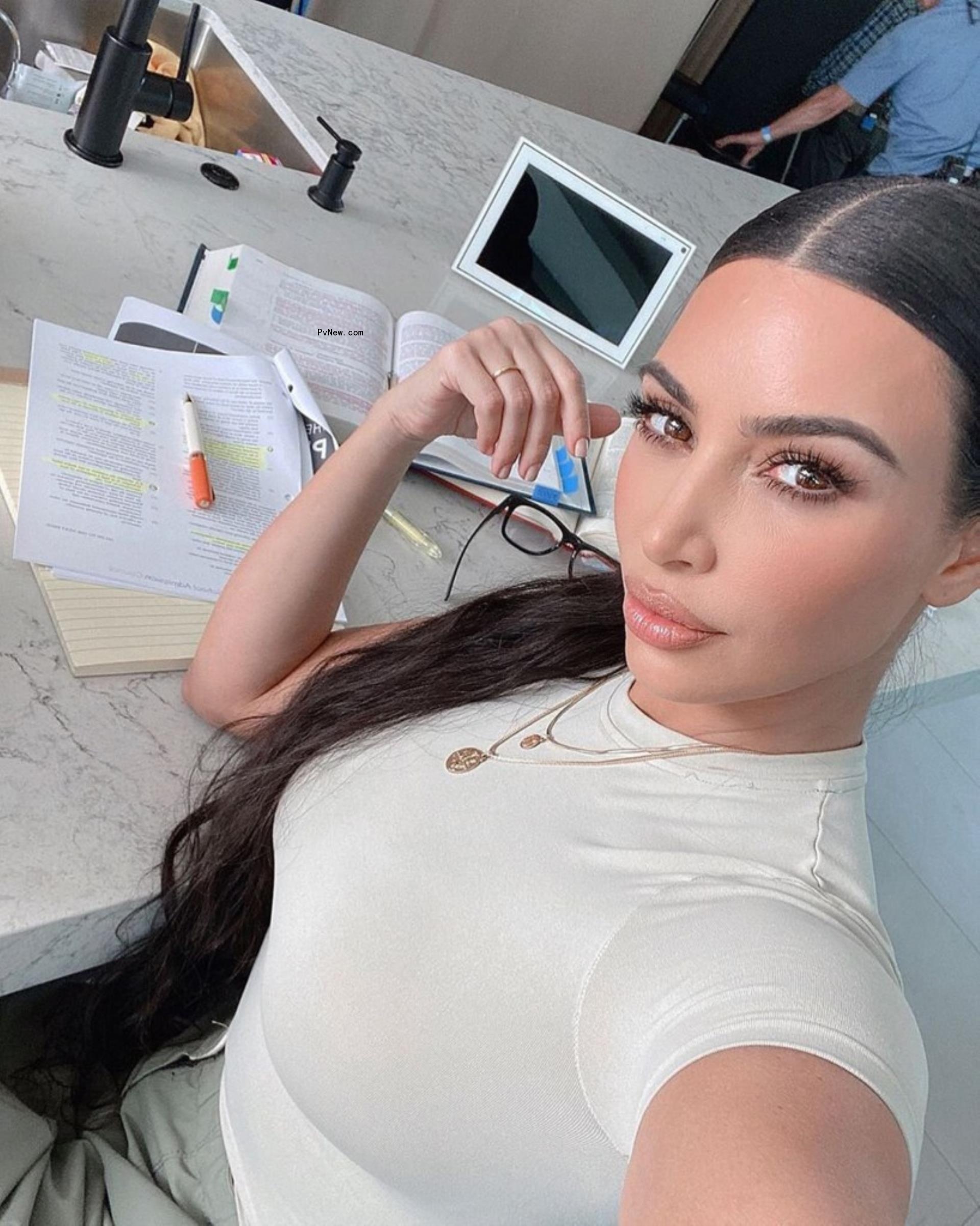 Kim Kardashian in a selfie. 