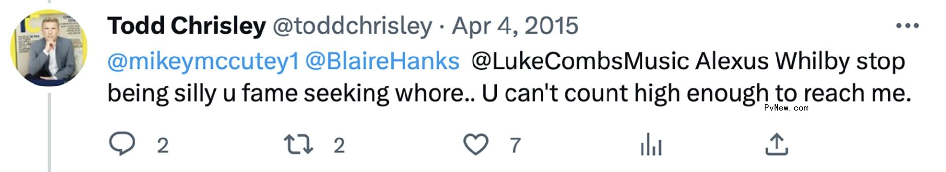 A screenshot of Todd Chrisley's tweet.