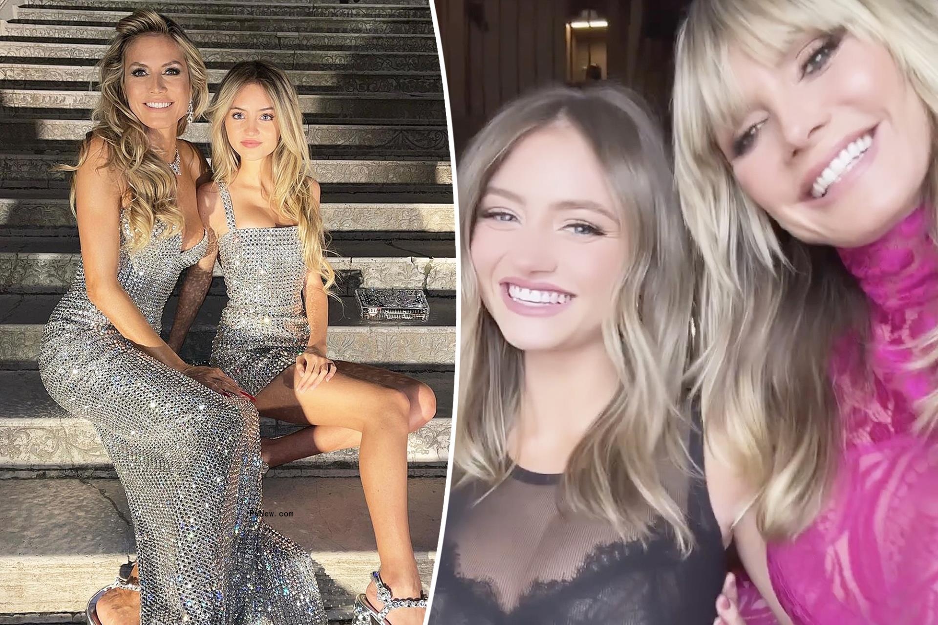Heidi and Leni Klum match in sheer lace looks for Intimissimi