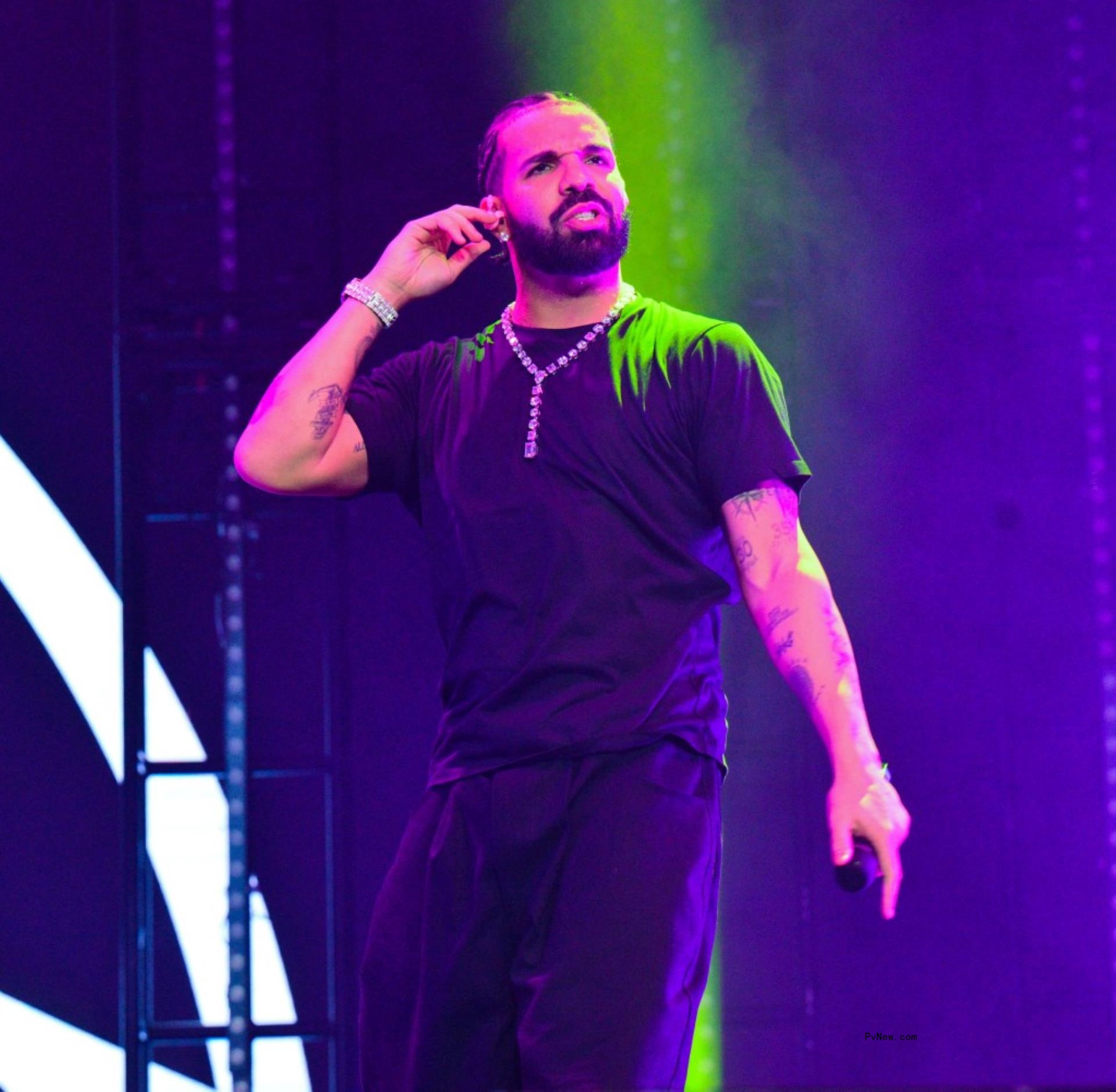 Drake onstage.