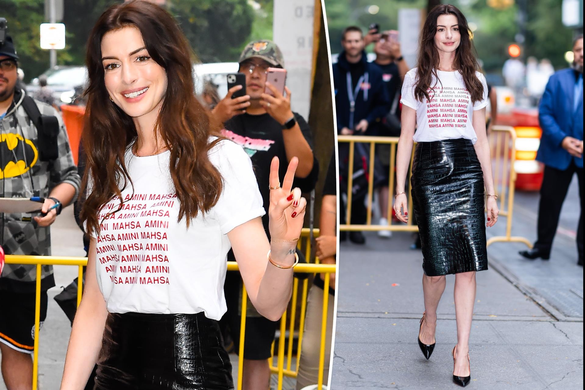 Anne Hathaway makes a political statement in a Mahsa Amini T-shirt on ‘The View’