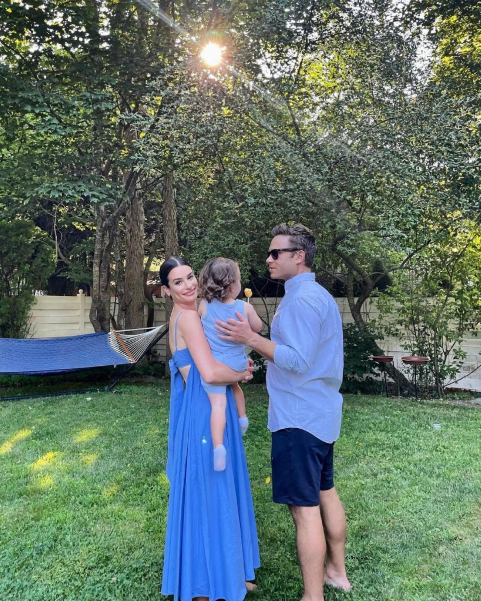 Lea Michele, Zandy Reich, and their son Ever. 
