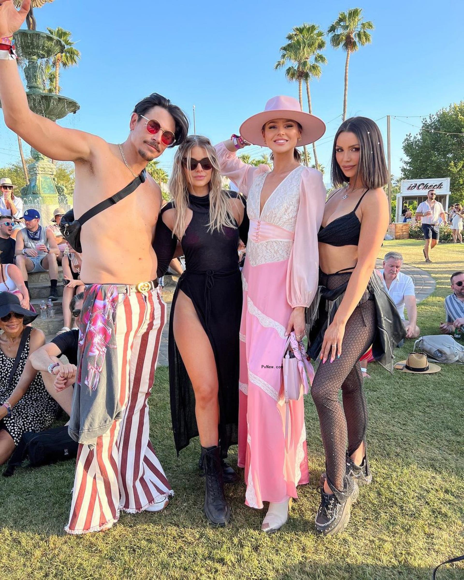 Tom Sandoval, Ariana Madix, Raquel Leviss and Scheana Shay pose at Coachella