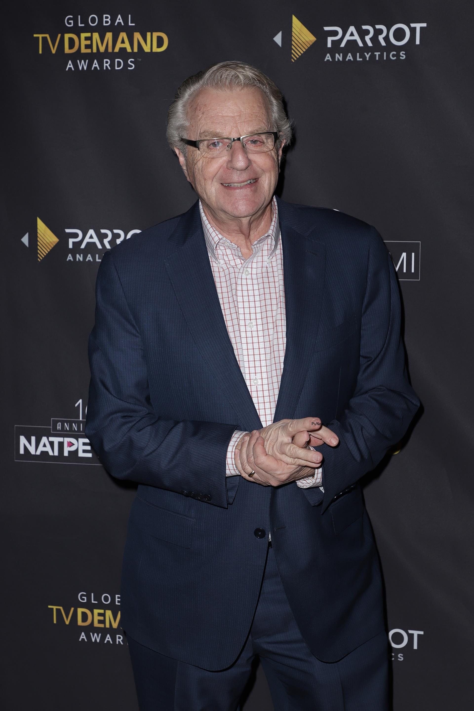 Jerry Springer posing at an event