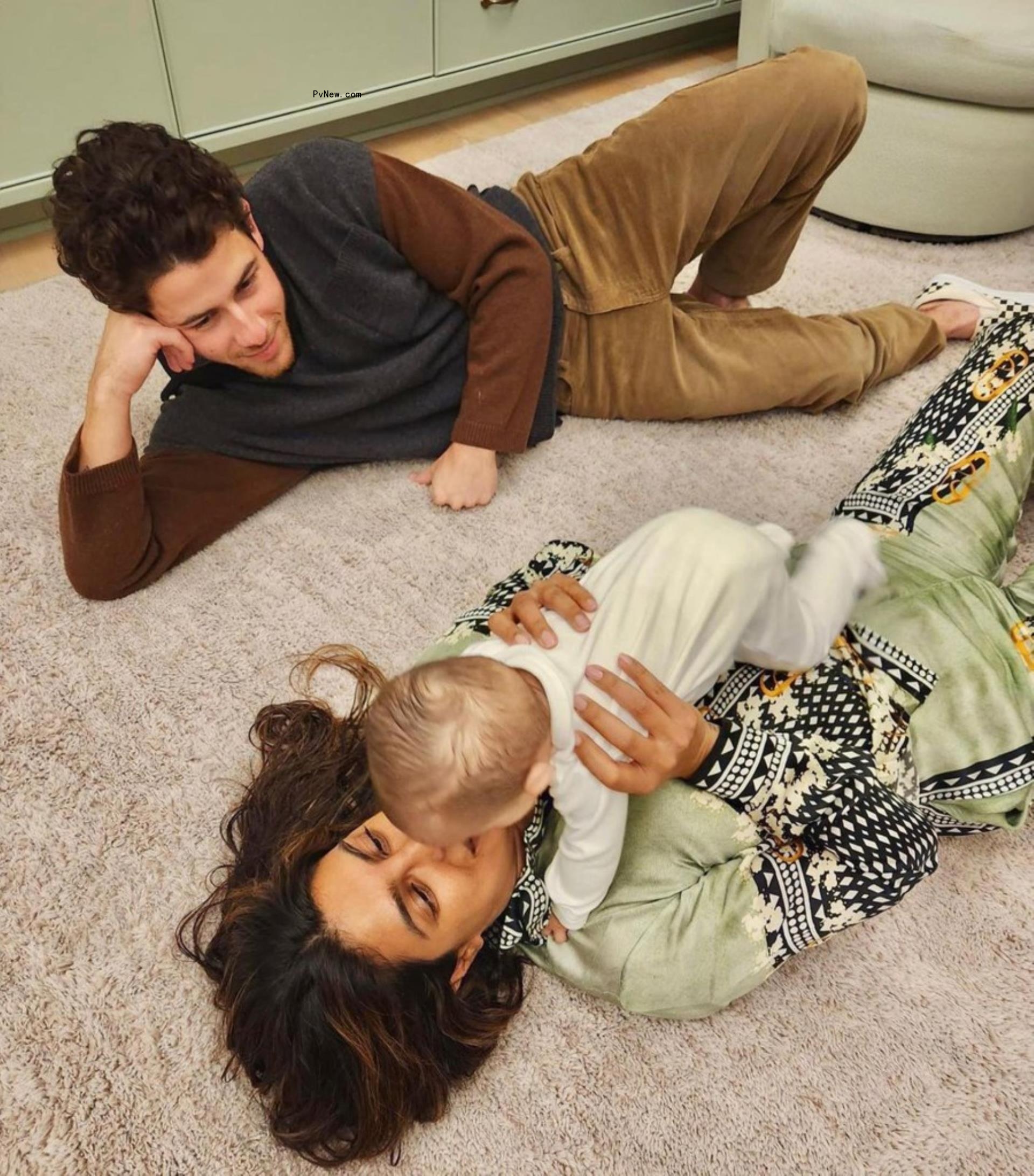 Nick Jonas, Priyanka Chopra and Malti.