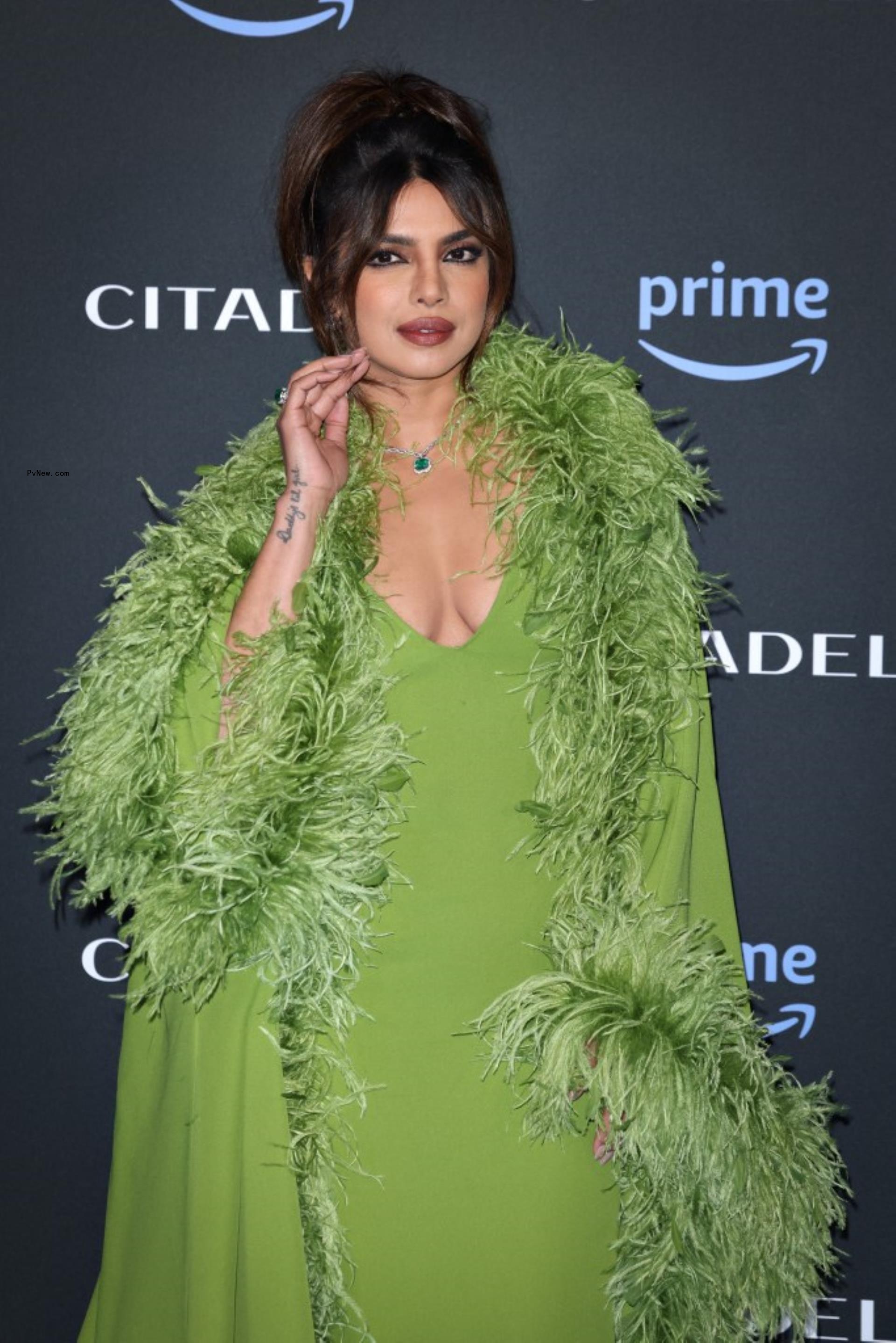 Priyanka Chopra on a red carpet in April. 