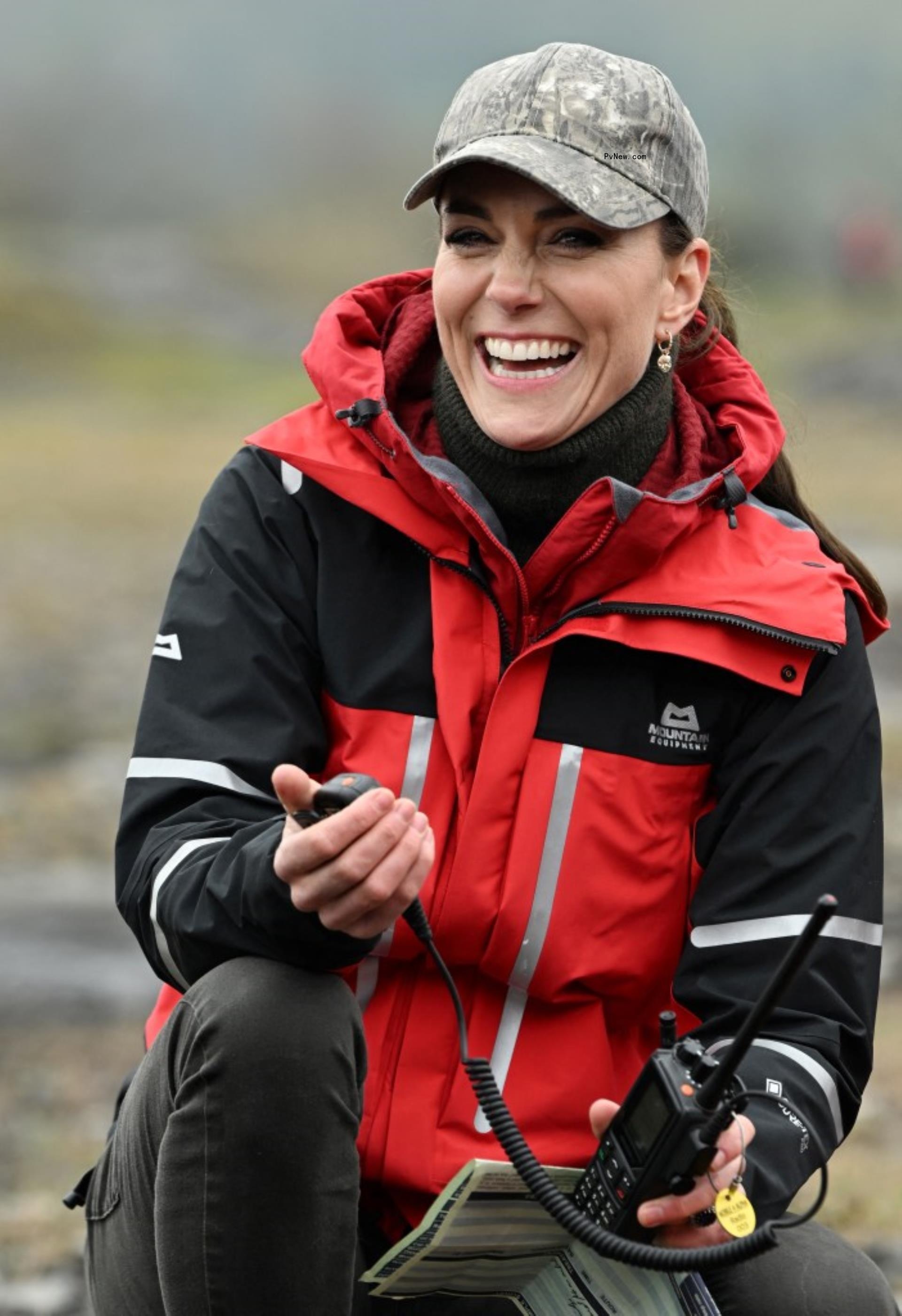 Prince William and Kate Middleton twin in red jackets, cargo pants for Wales visit