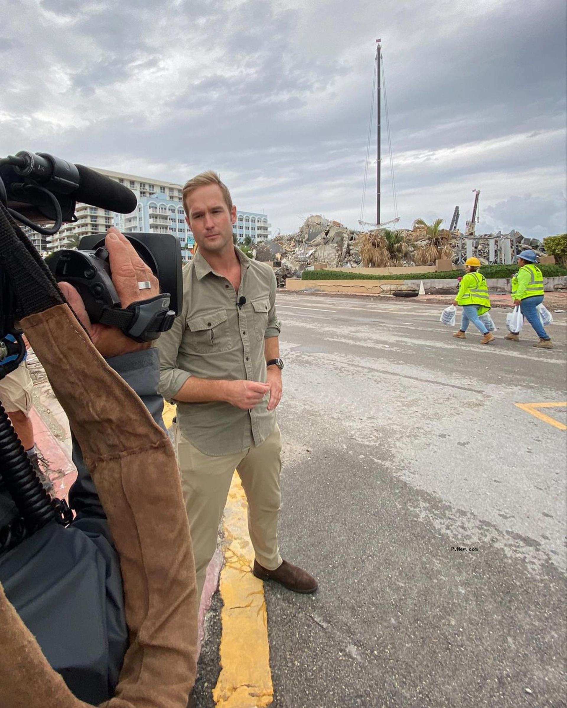 morgan chesky filming a broadcast