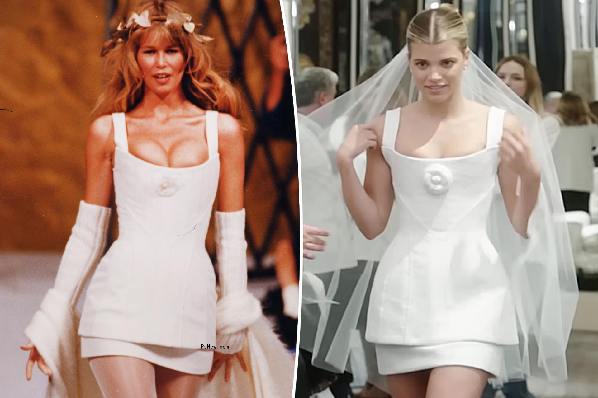 Claudia Schiffer reacts to Sofia Richie’s wedding dress inspired by her look