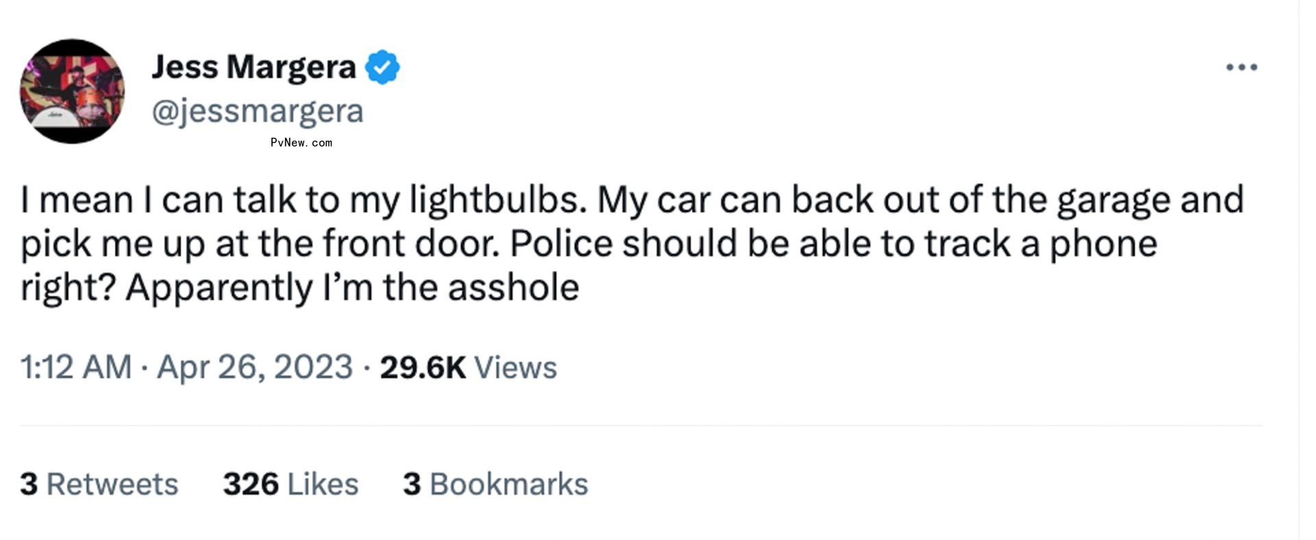 A screenshot of Jess Margera's tweet.