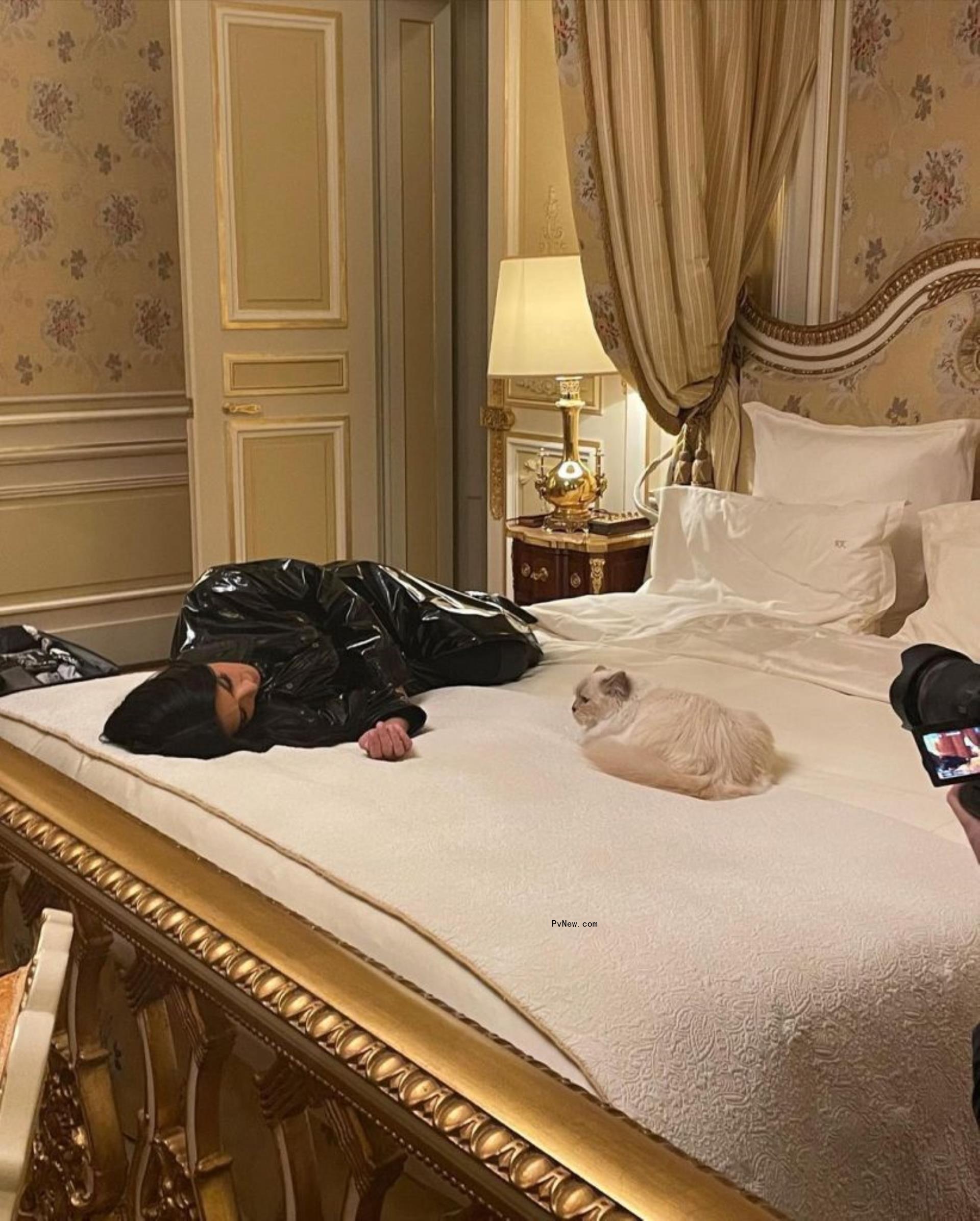 Kim Kardashian and Choupette