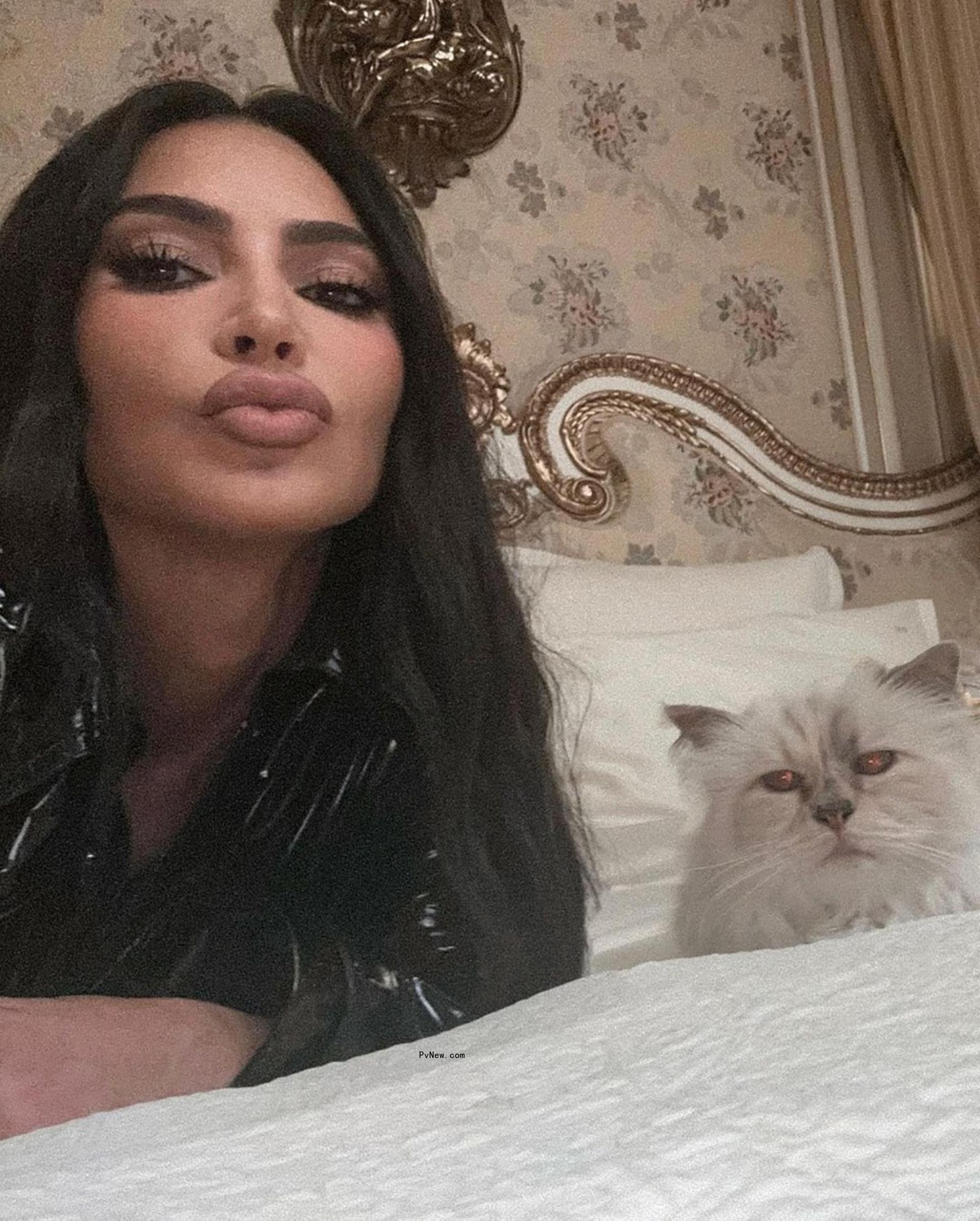 Kim Kardashian and Choupette Lagerfeld