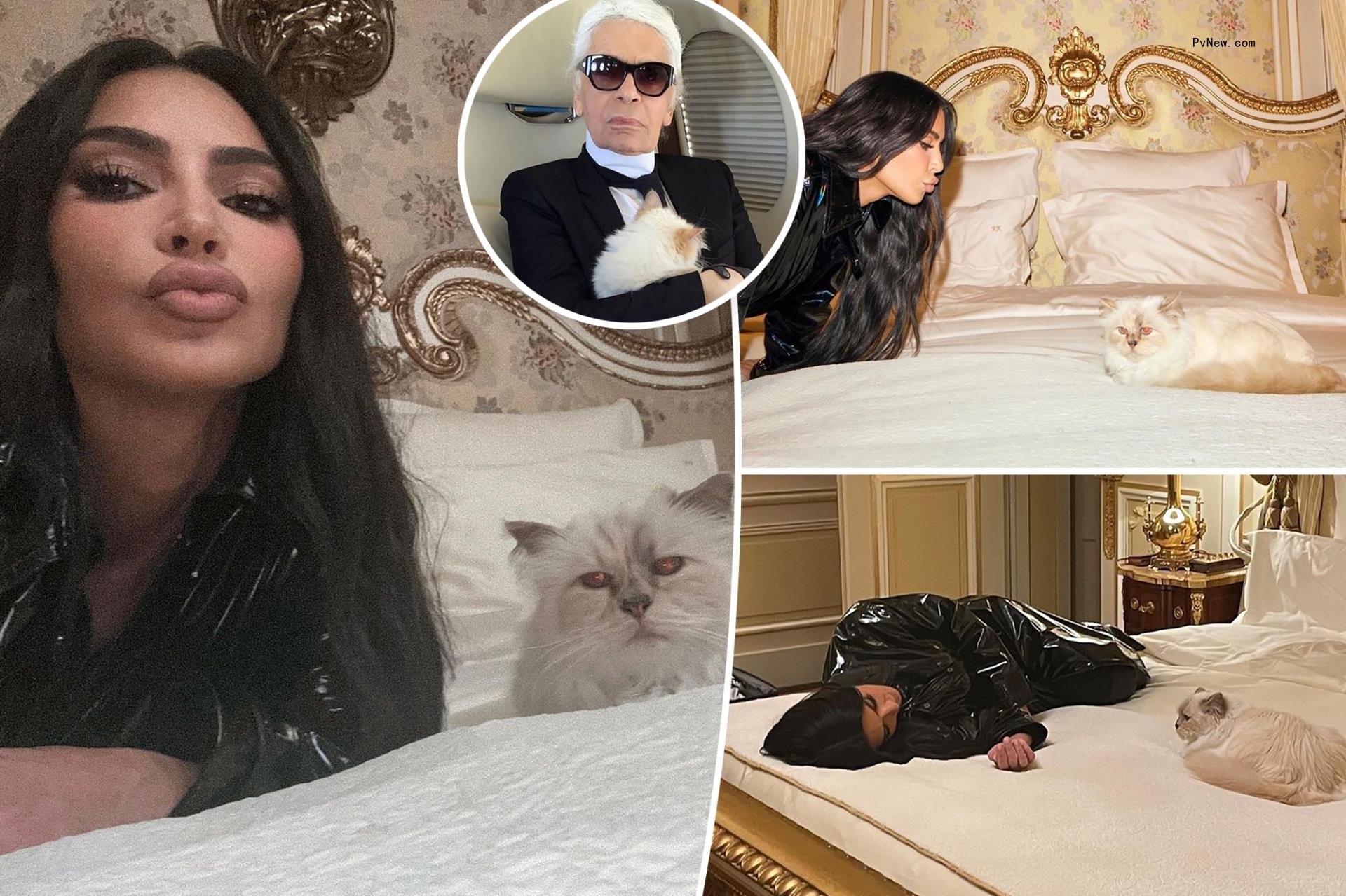 Kim Kardashian preps for Met Gala 2023 with Karl Lagerfeld’s cat, Choupette