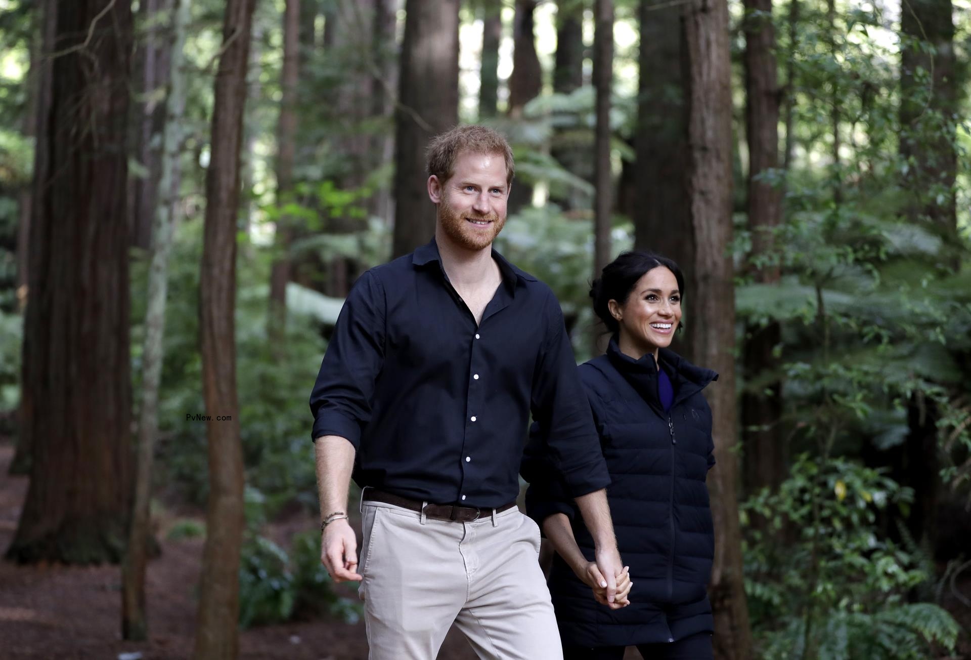 Prince Harry and Meghan Markle in New Zealand in 2018.