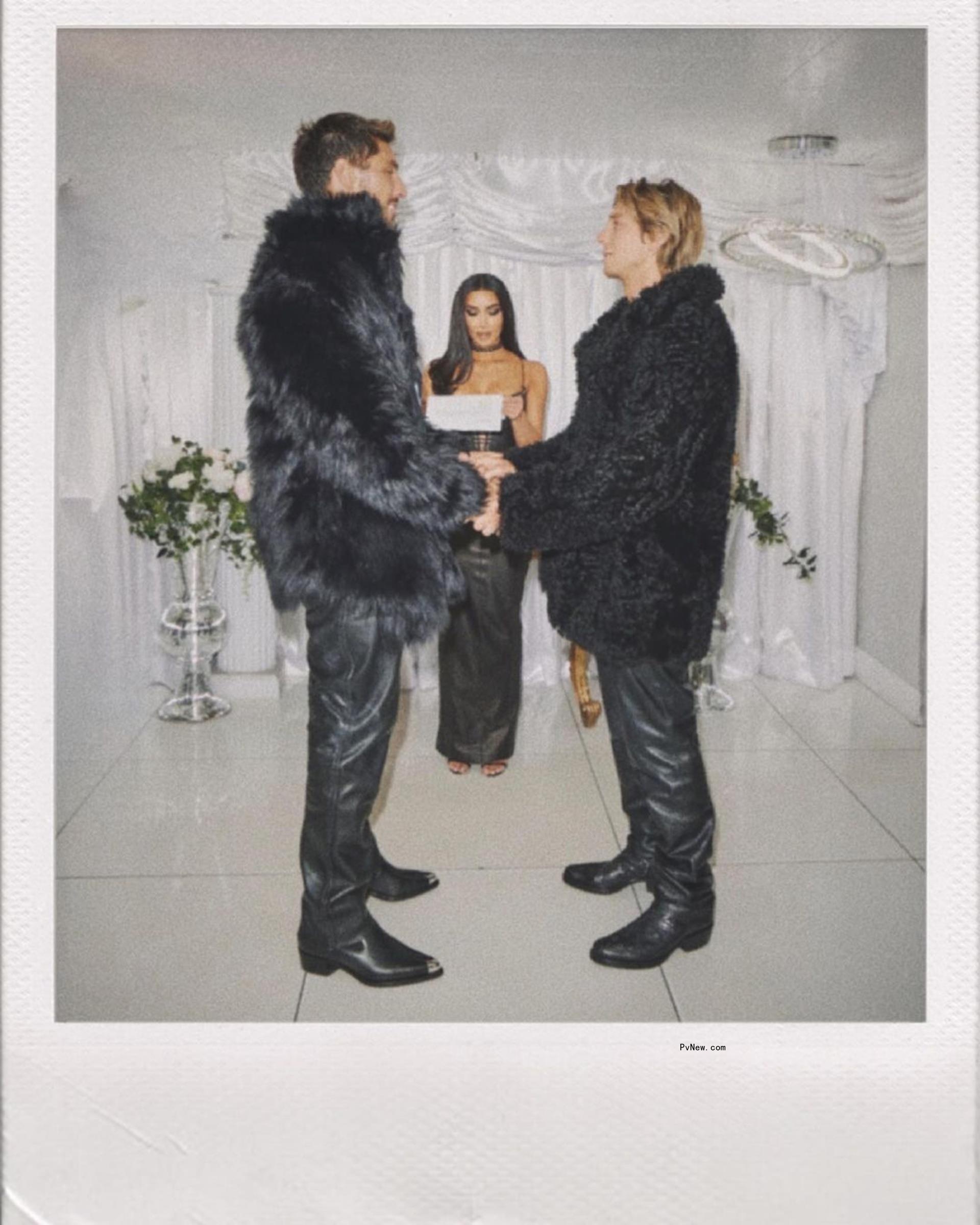 Kim Kardashian officiating Chris Appleton and Lukas Gage wedding