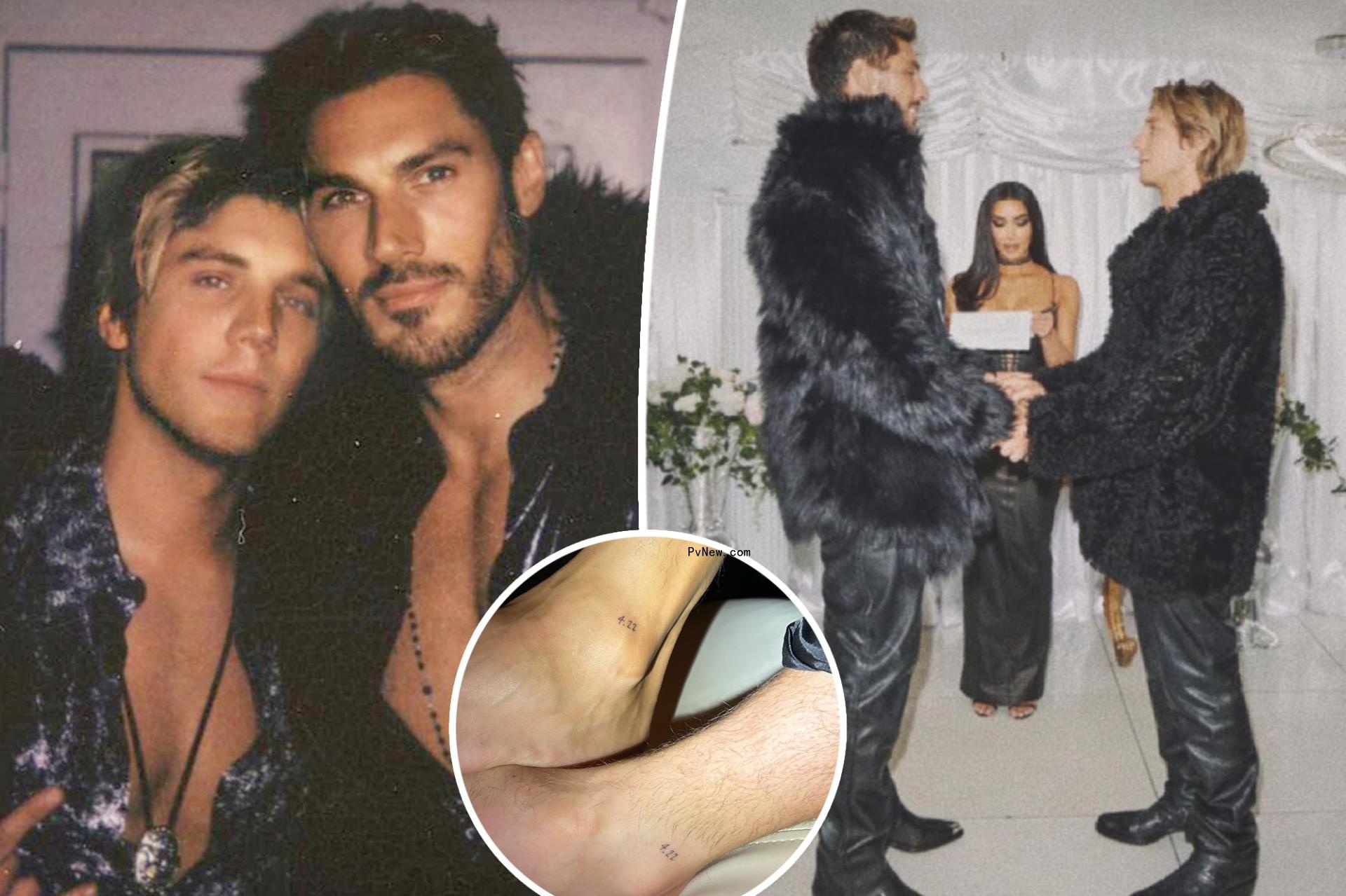 Lukas Gage and Chris Appleton show off matching wedding tattoos