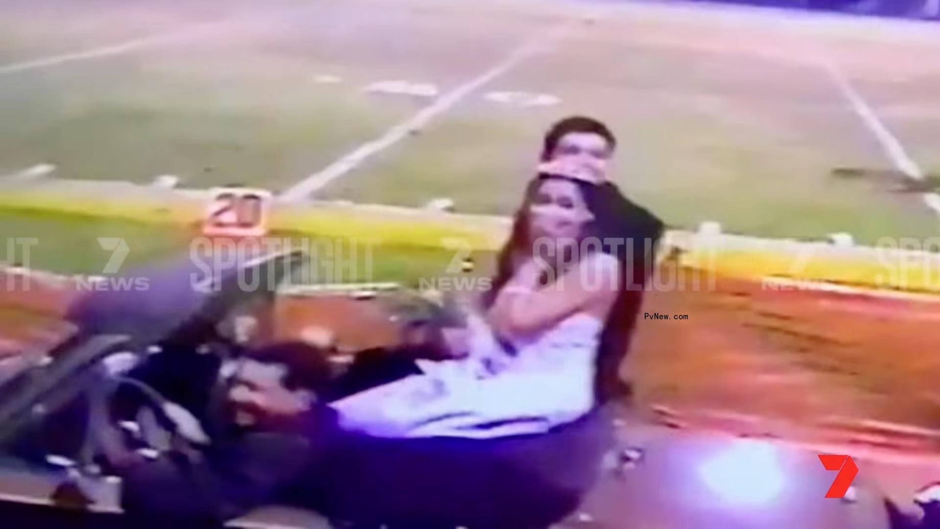 Meghan Markle and a boy driving as homecoming king and queen