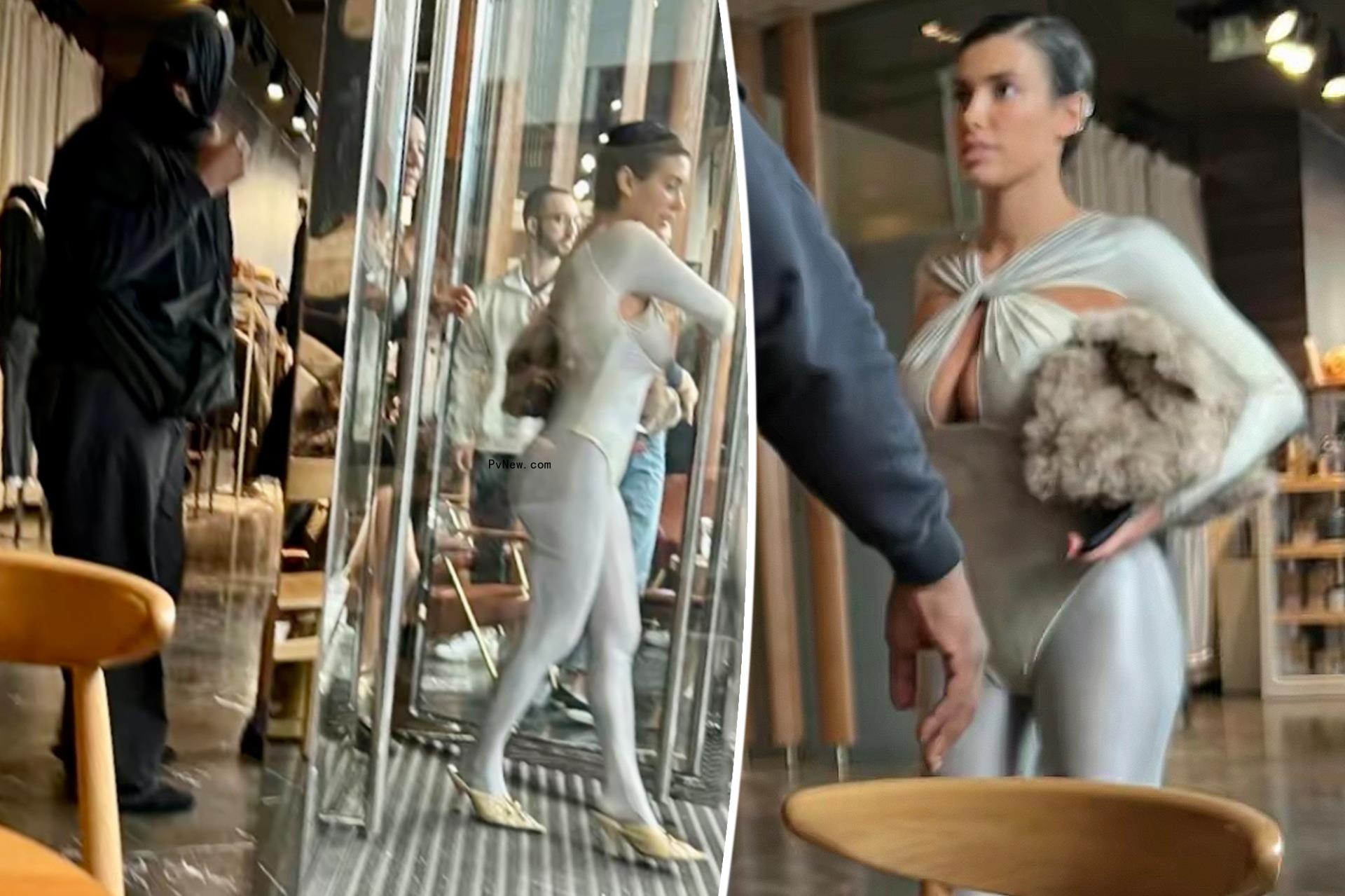 Bianca Censori sports sexy silver cutouts during coffee run with husband Kanye West