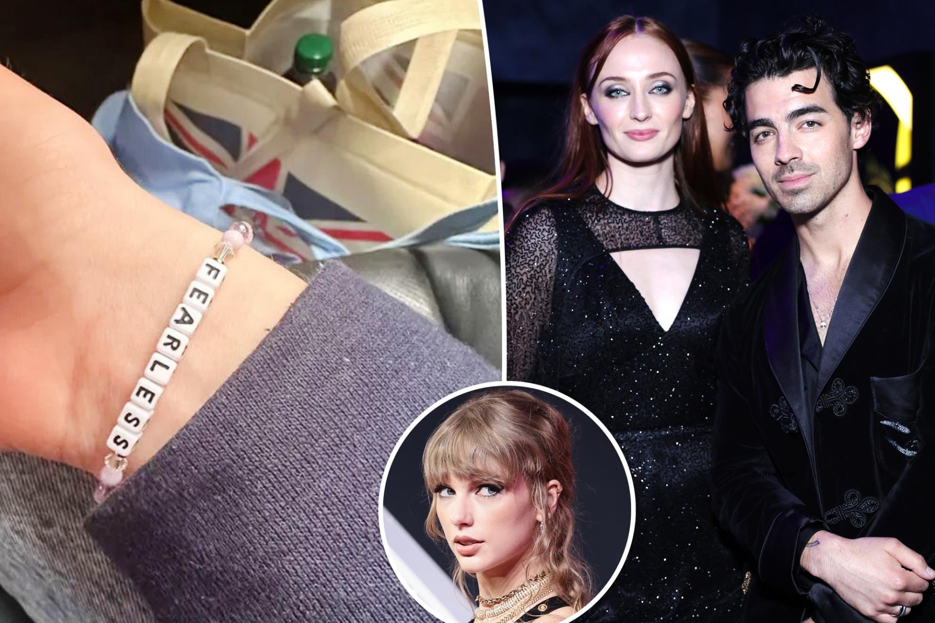 Sophie Turner sends Joe Jo<i></i>nas a Taylor Swift-inspired message with bracelet amid divorce