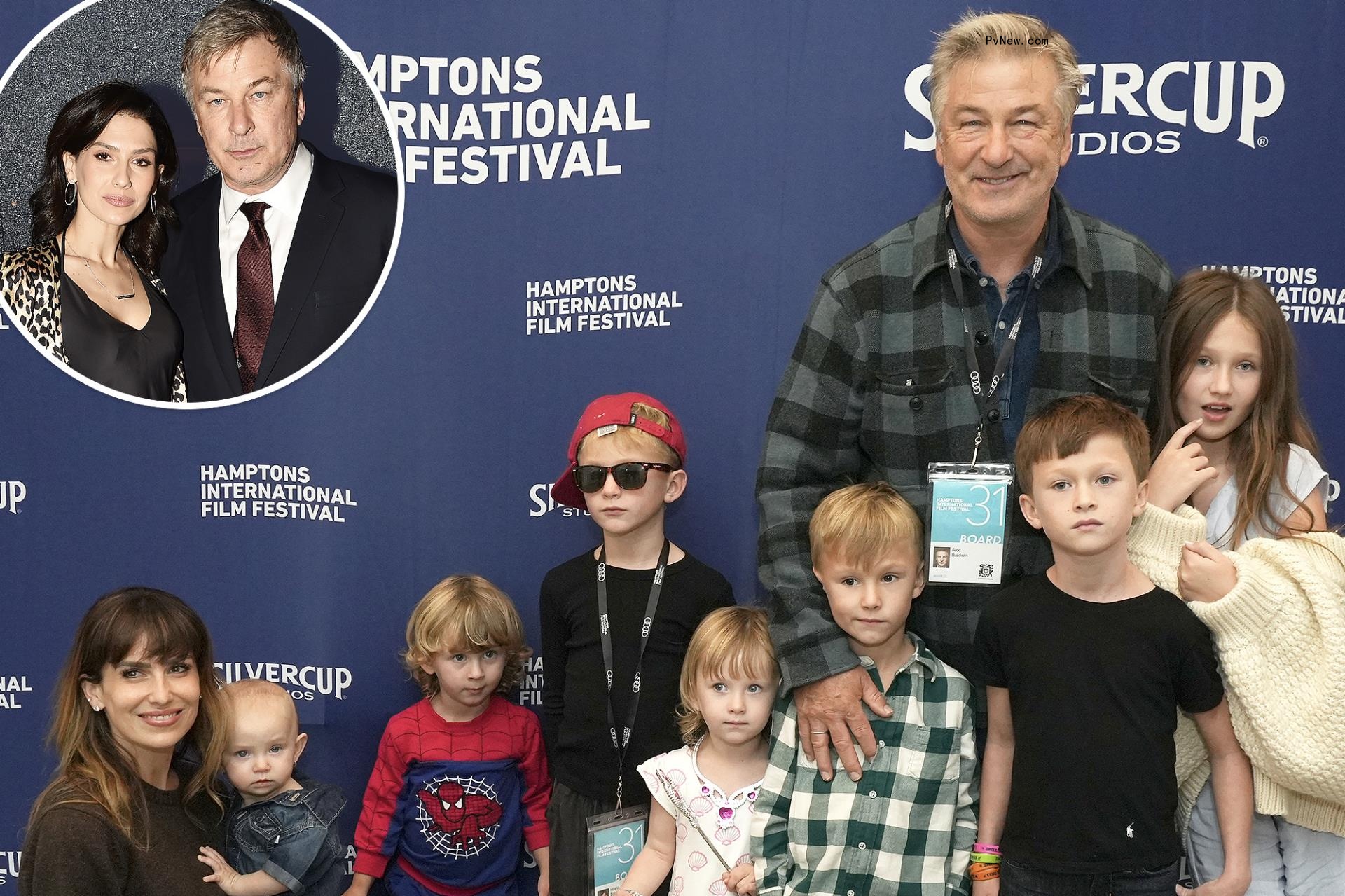 Alec Baldwin and Hilaria Baldwin make rare red carpet appearance with all 7 kids