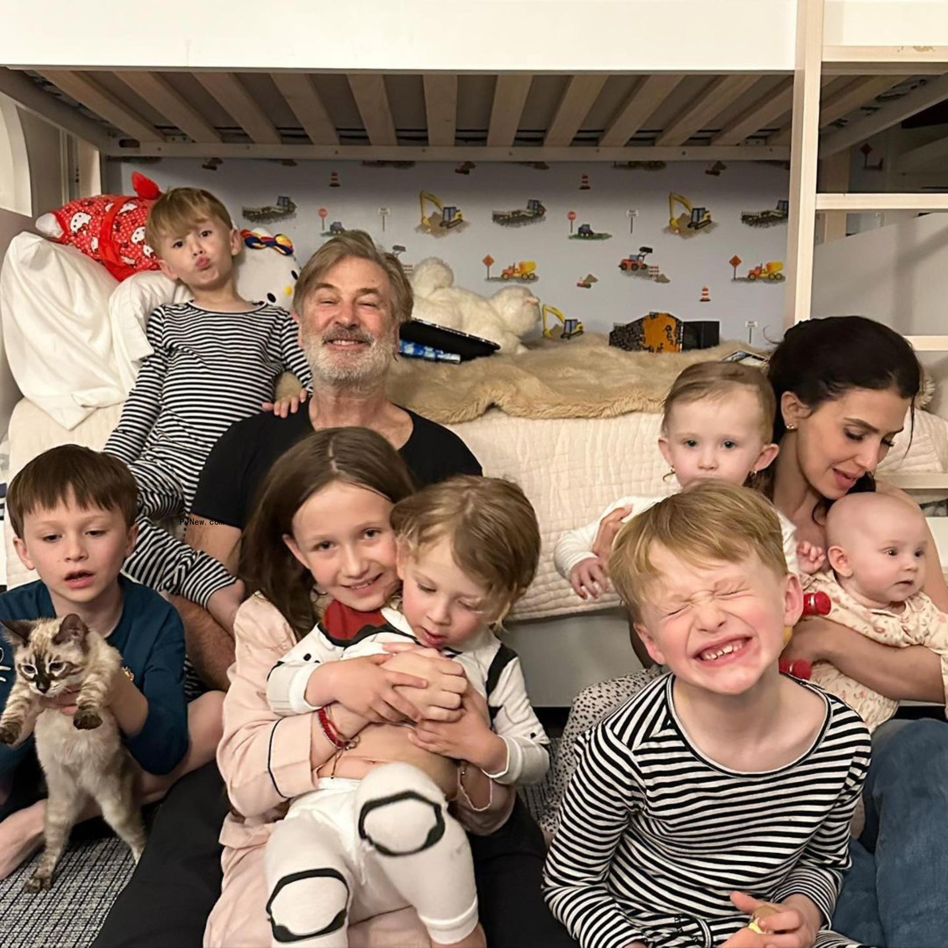 Alec and Hilaria Baldwin and their kids.