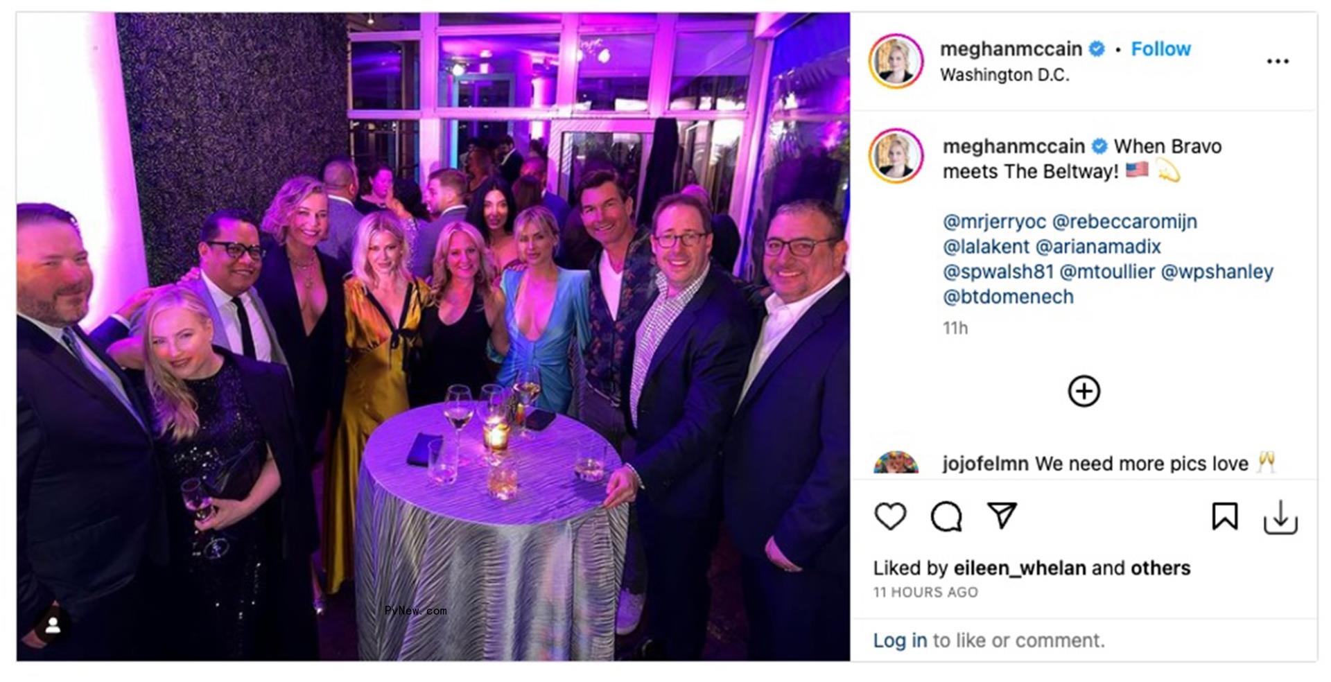 Meghan McCain posing for a photo alo<i></i>ngside a group of people, including Ariana Madix, at the White House Correspondents' Association Dinner.