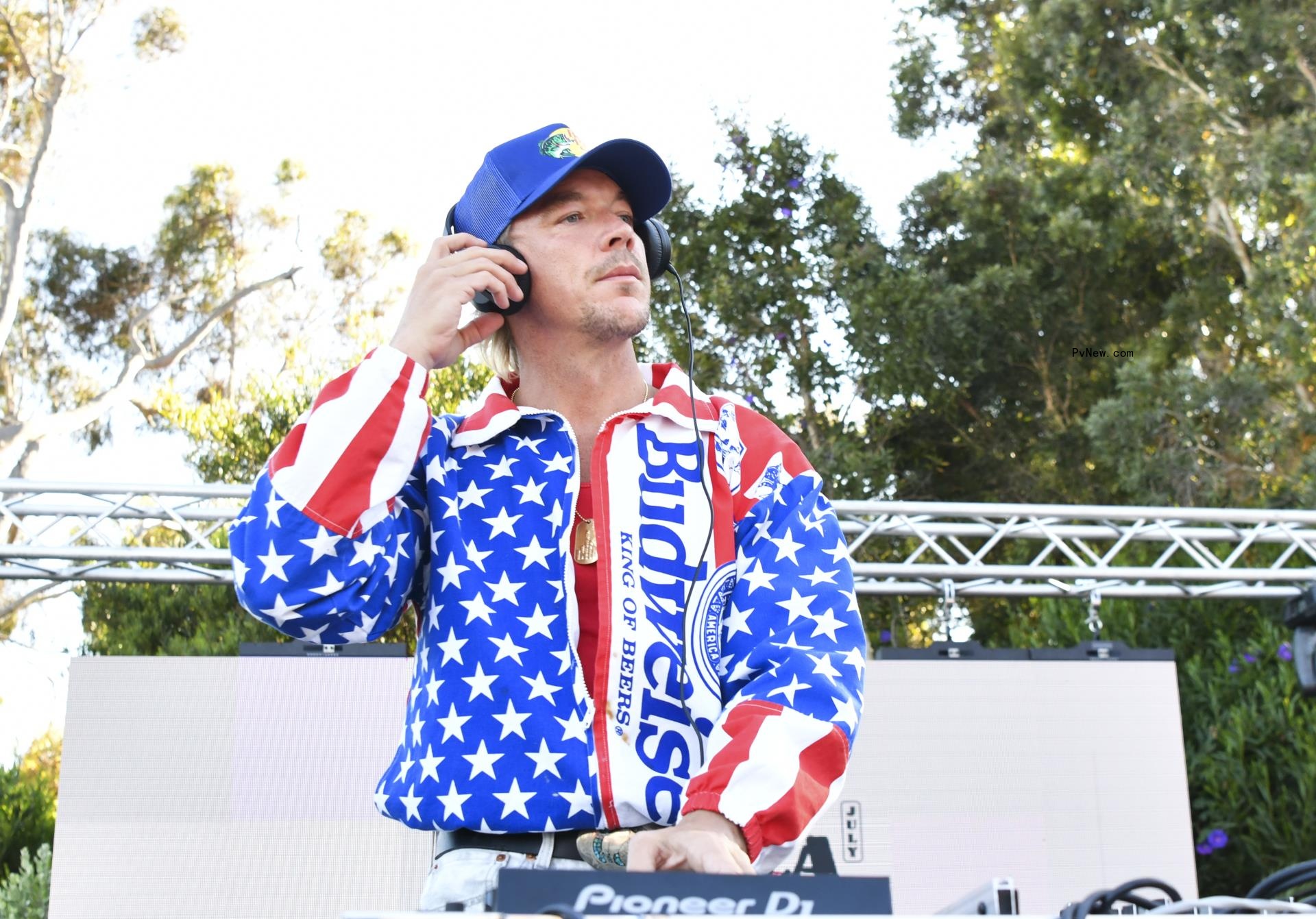 Diplo is seen DJing