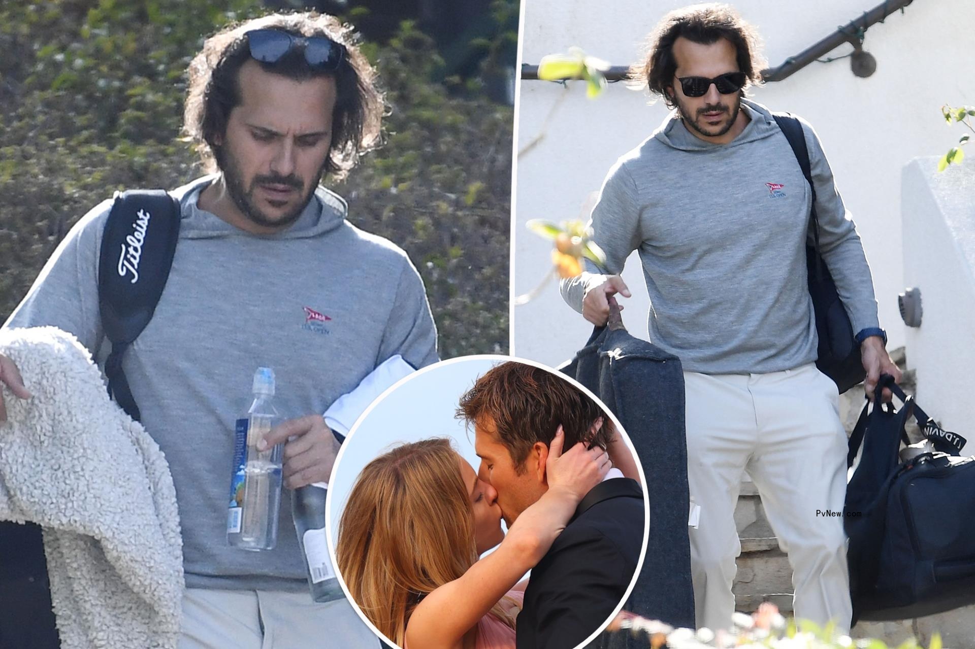 Sydney Sweeney’s fiancé, Jo<i></i>nathan Davino, seen leaving house with dog, bags