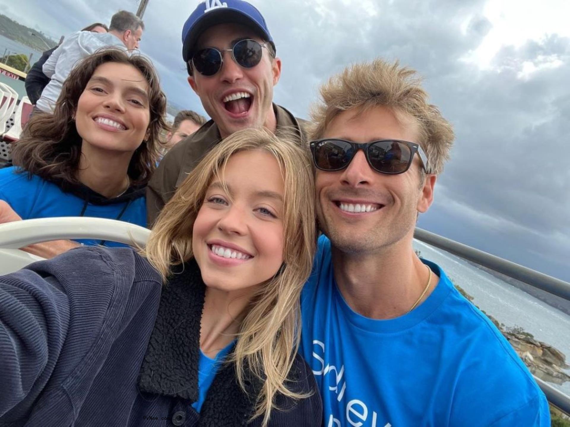 Sydney Sweeney and Glen Powell in a selfie.