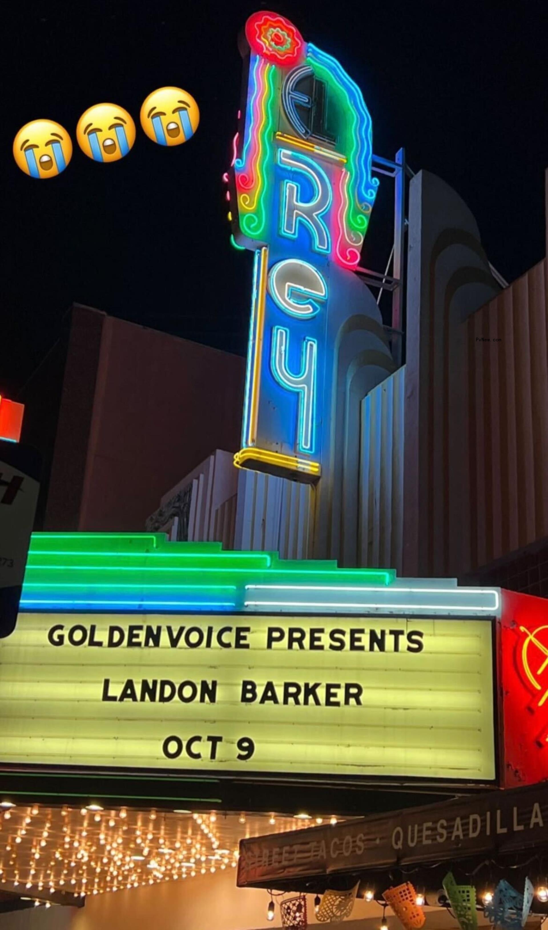 A photo from Landon Barker’s El Rey Theatre show