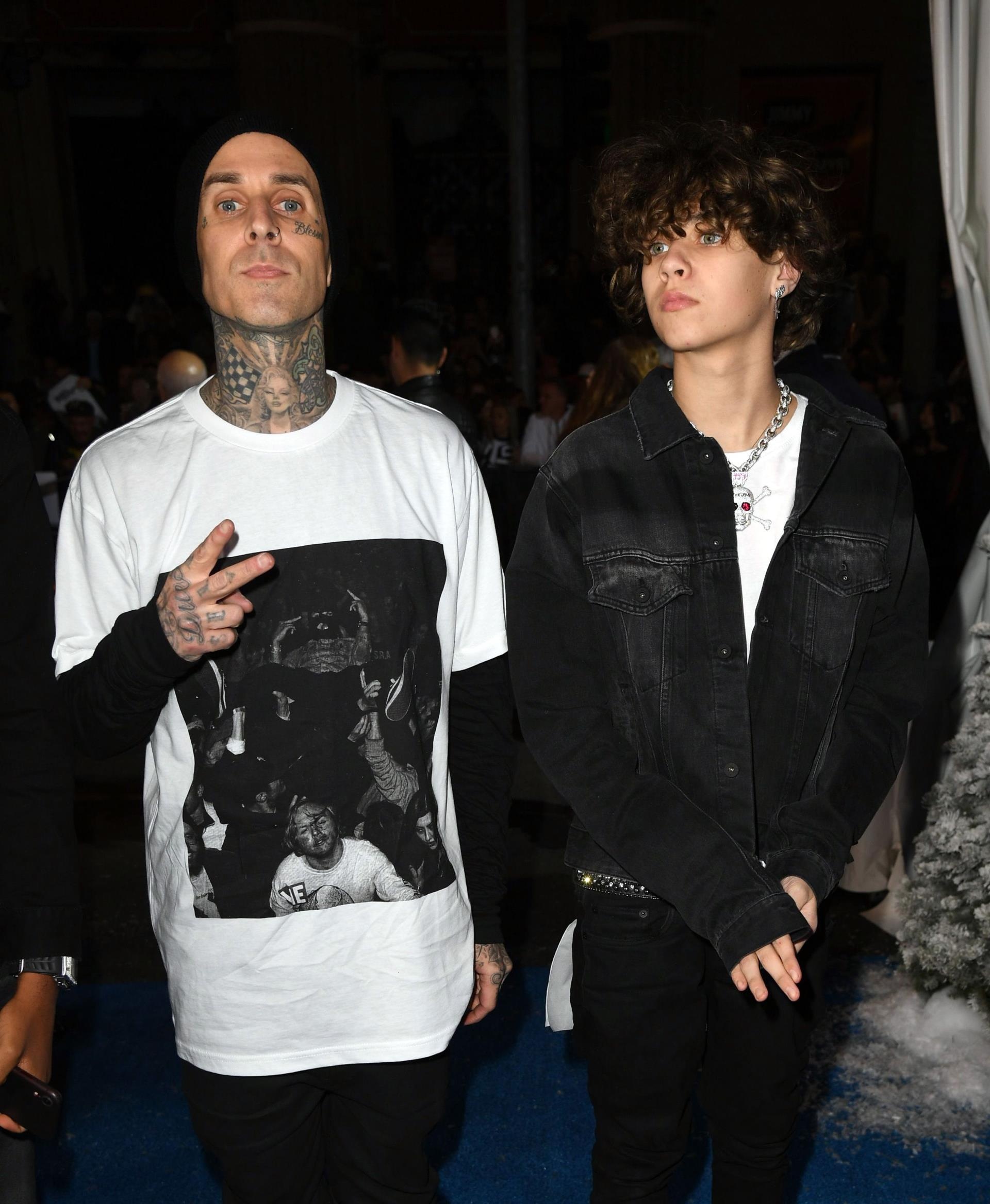 A photo of Travis Barker and son Landon