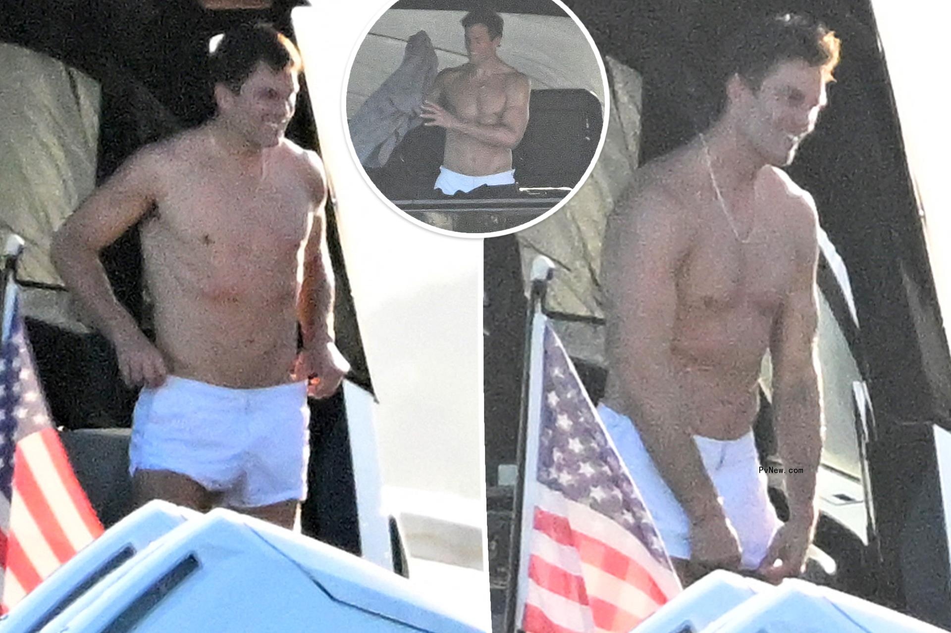 Shirtless, muscular Tom Brady spends the day out on his $6M yacht