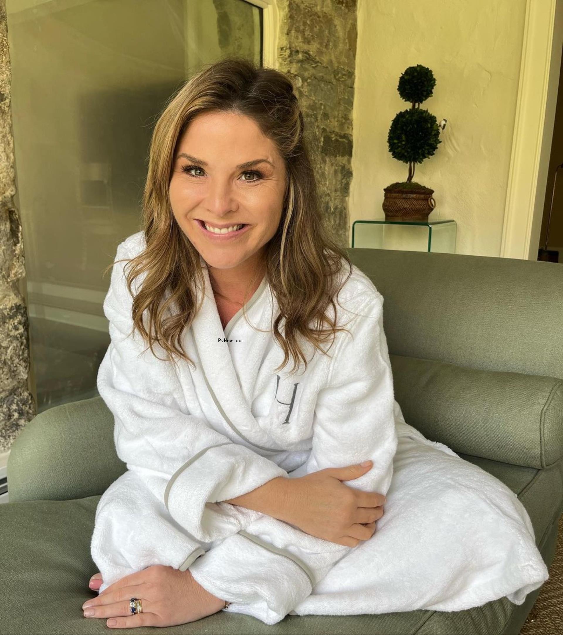 Jenna Bush Hager sitting in a robe