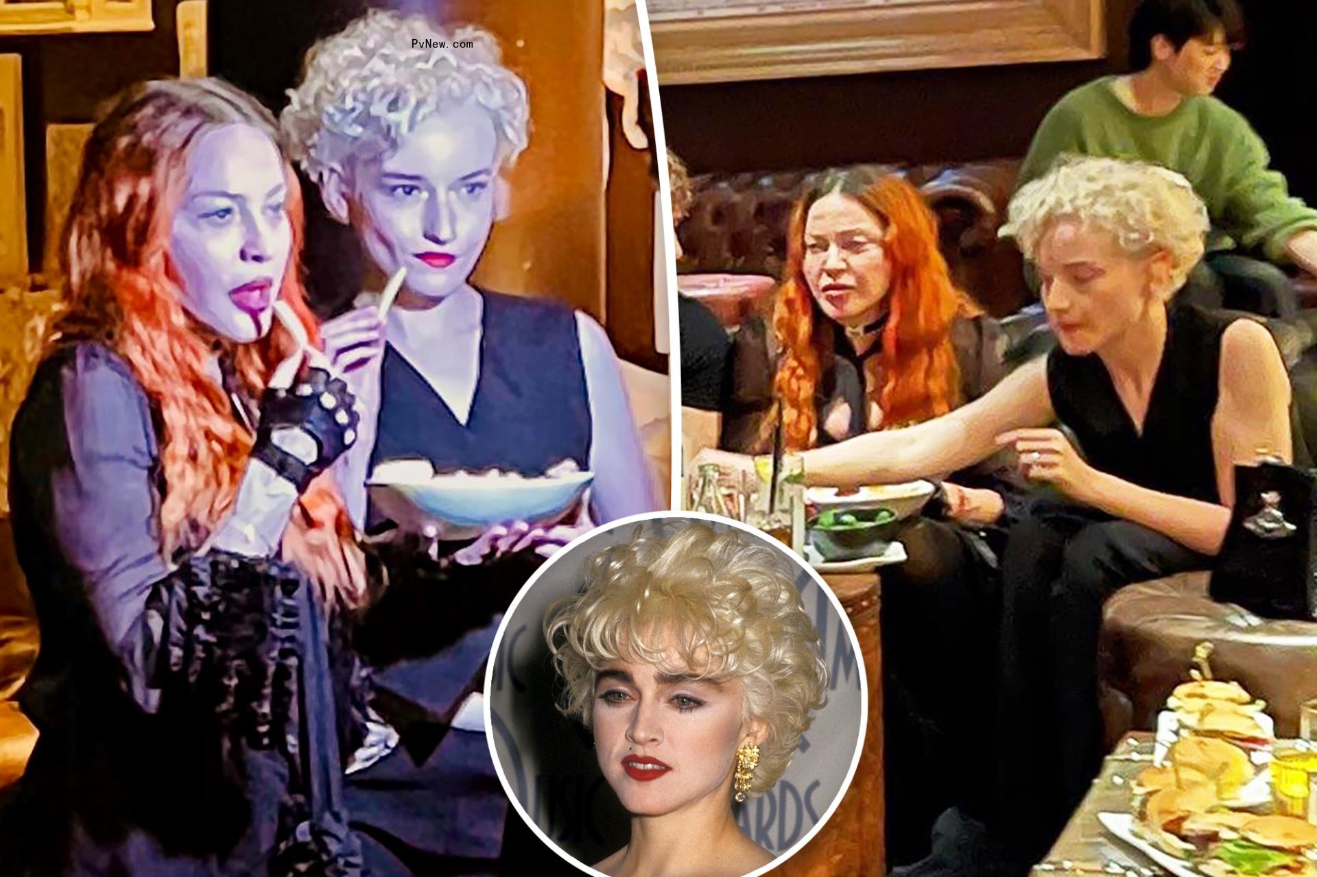Mado<i></i>nna has night out with biopic star Julia Garner in unfiltered pics